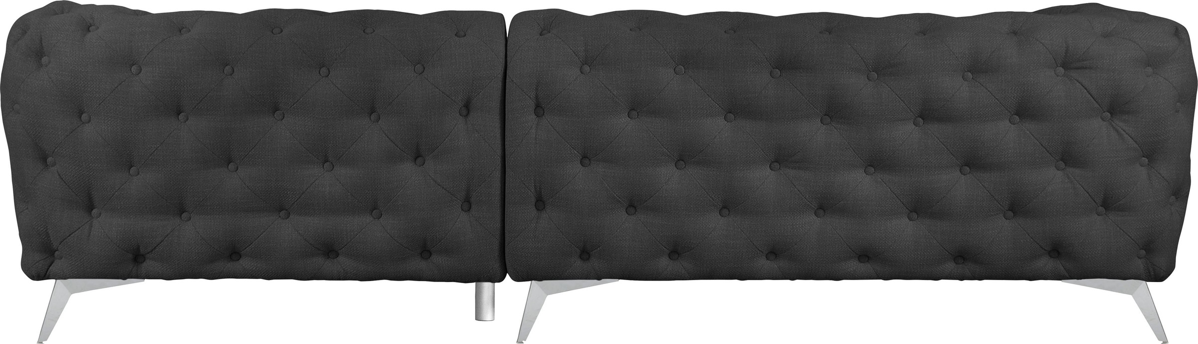 Leonique Chesterfield-Sofa »Ecksofa GLYNIS L-Form mit Wellenunterfederung, Maße B/T/H 264/264/75cm«, aufwändige Knopfheftung, moderne Chesterfield Optik, Fußfarbe wählbar