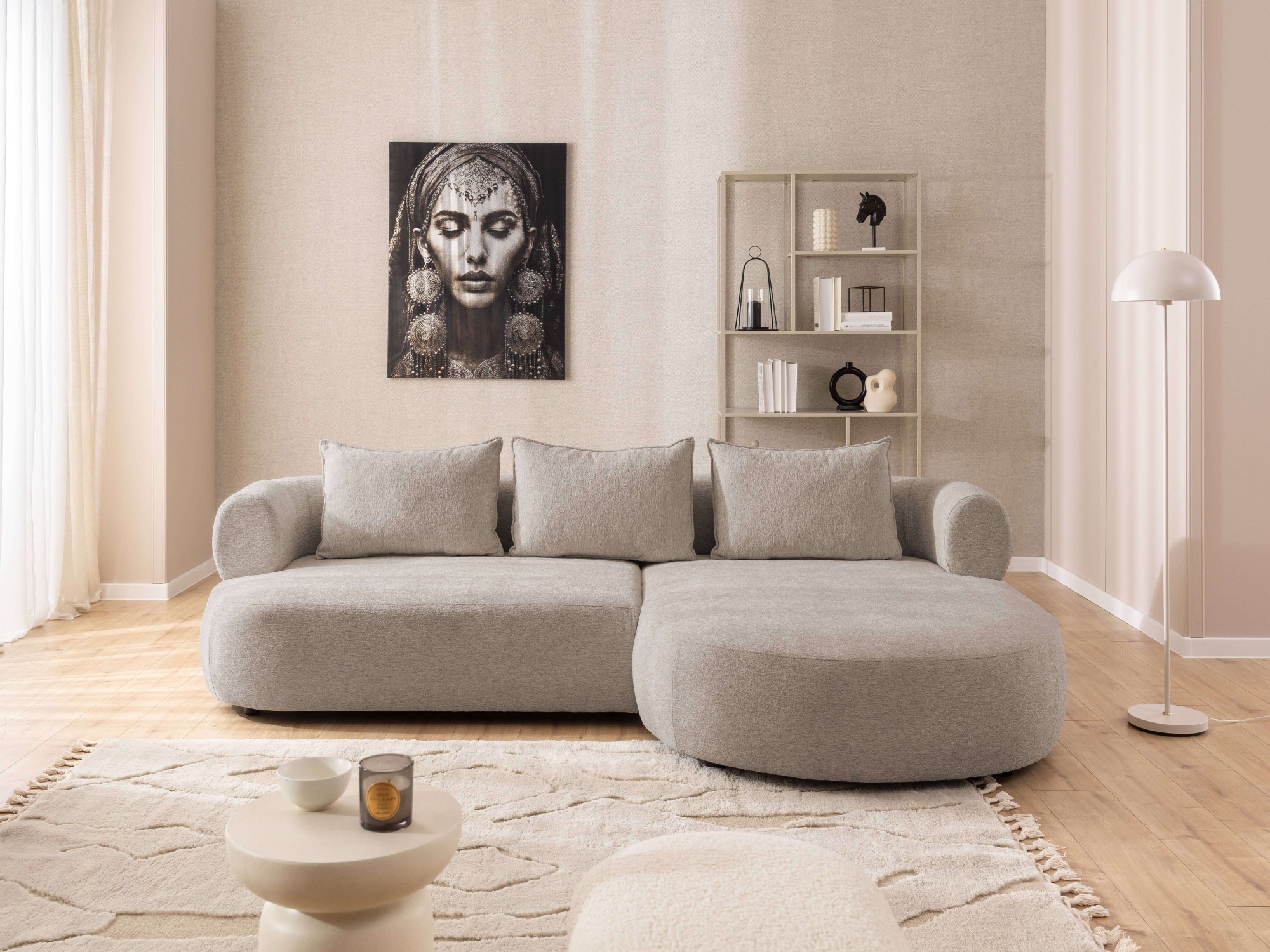 Home affaire Ecksofa »LUSSAC L-Form Design-Sofa mit Zierkissen, Maße B/T/H: 257/159/78 cm«, hoher Sitzkomfort und modernes Design, Sofa ohne Bettfunktion