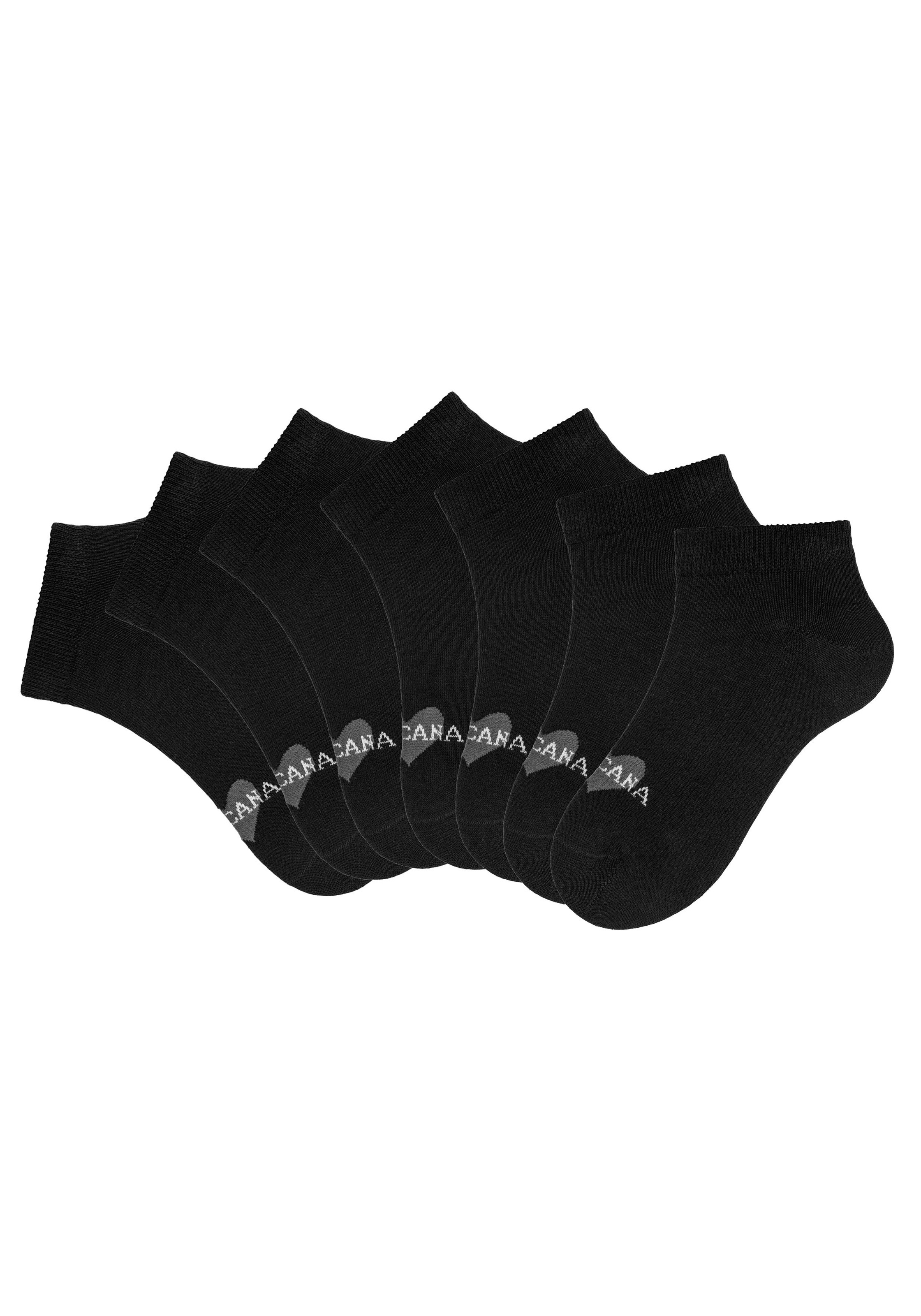 LASCANA Sneakersocken, (Packung, 7 Paar), mit Herzmotiv
