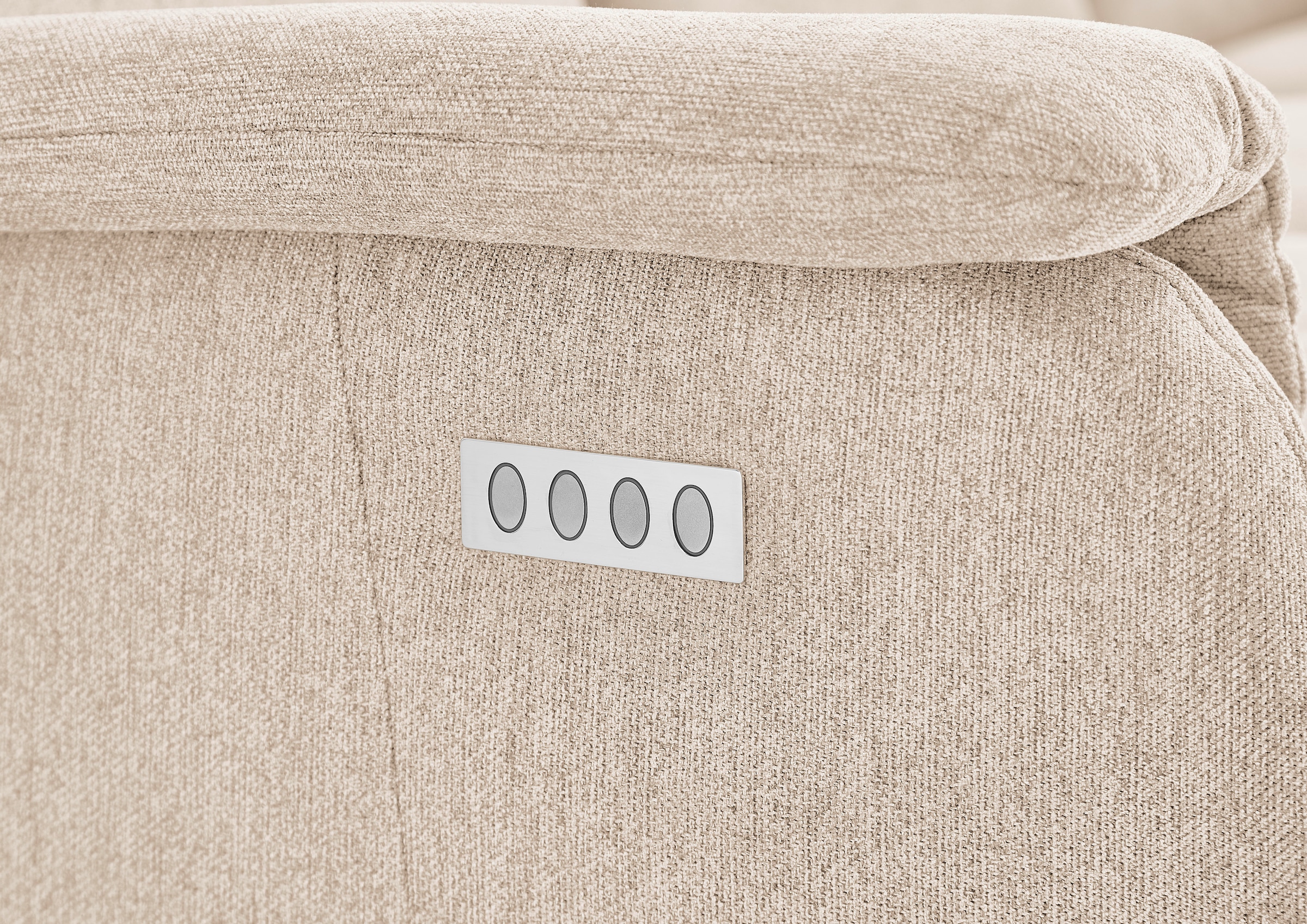 Home affaire Polstergarnitur »Turin, 2,5- & 3-Sitzer mit elektrischer Relaxfunktion« Set, 4 tlg. tlg. inkl. Tisch, USB & Steckdose, Federkern & pflegeleichtem Bezug