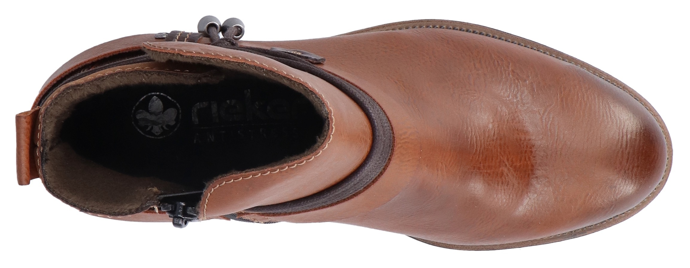 Rieker Stiefelette, Boots, Blockabsatz, Zierbänder, in Used-Optik