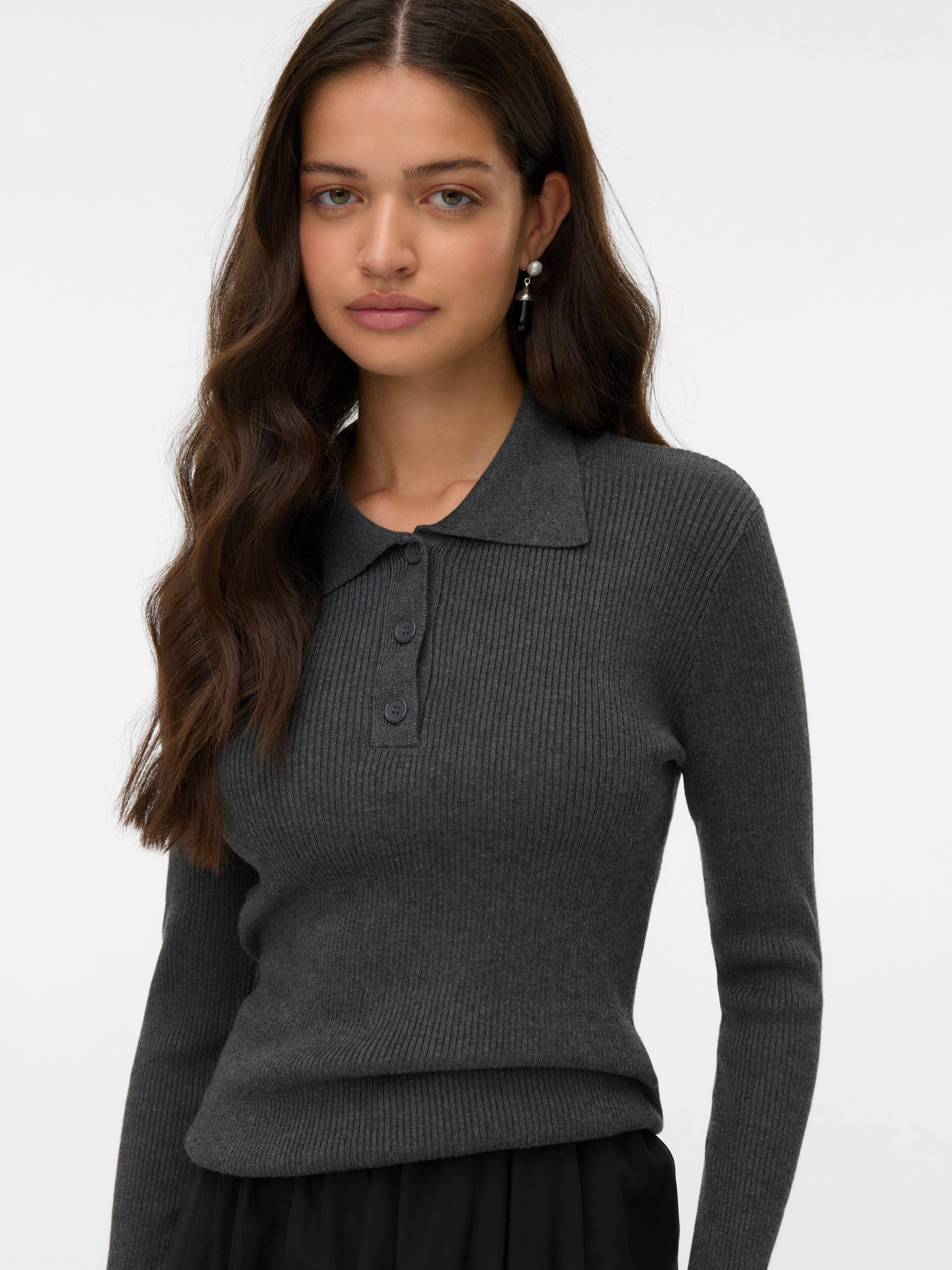 Vero Moda Polokragenpullover "VMSILJERIB LS POLONECK PULLOVER NOOS" günstig online kaufen