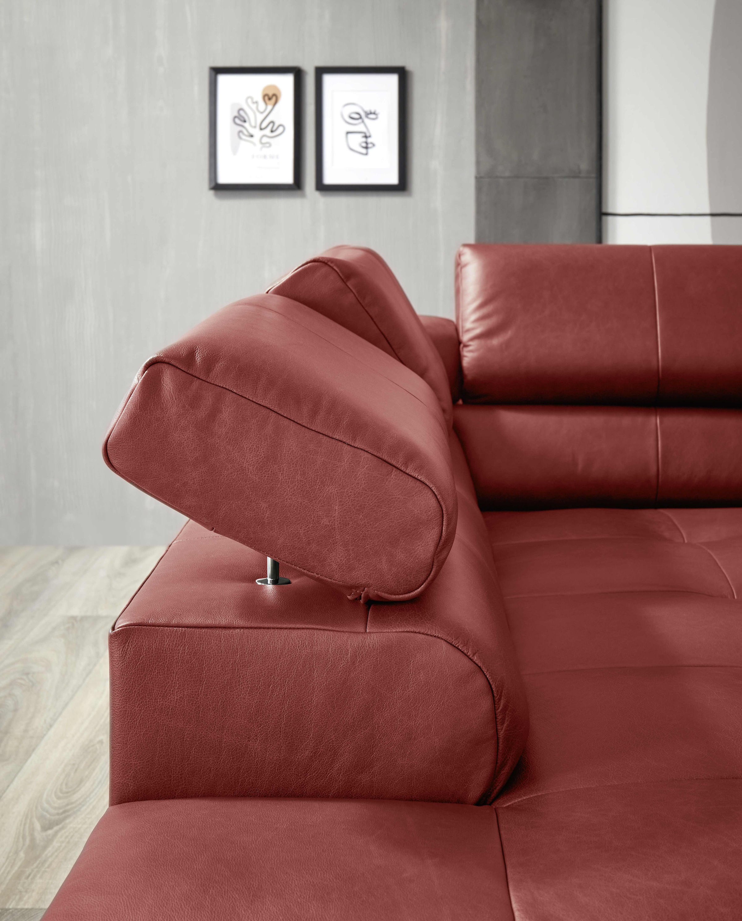 Places of Style Ecksofa »Cleveland, L-Form, incl. Kopfteilverstellung, Breite 276 cm«, wahlweise elektrischer Sitzvorzug