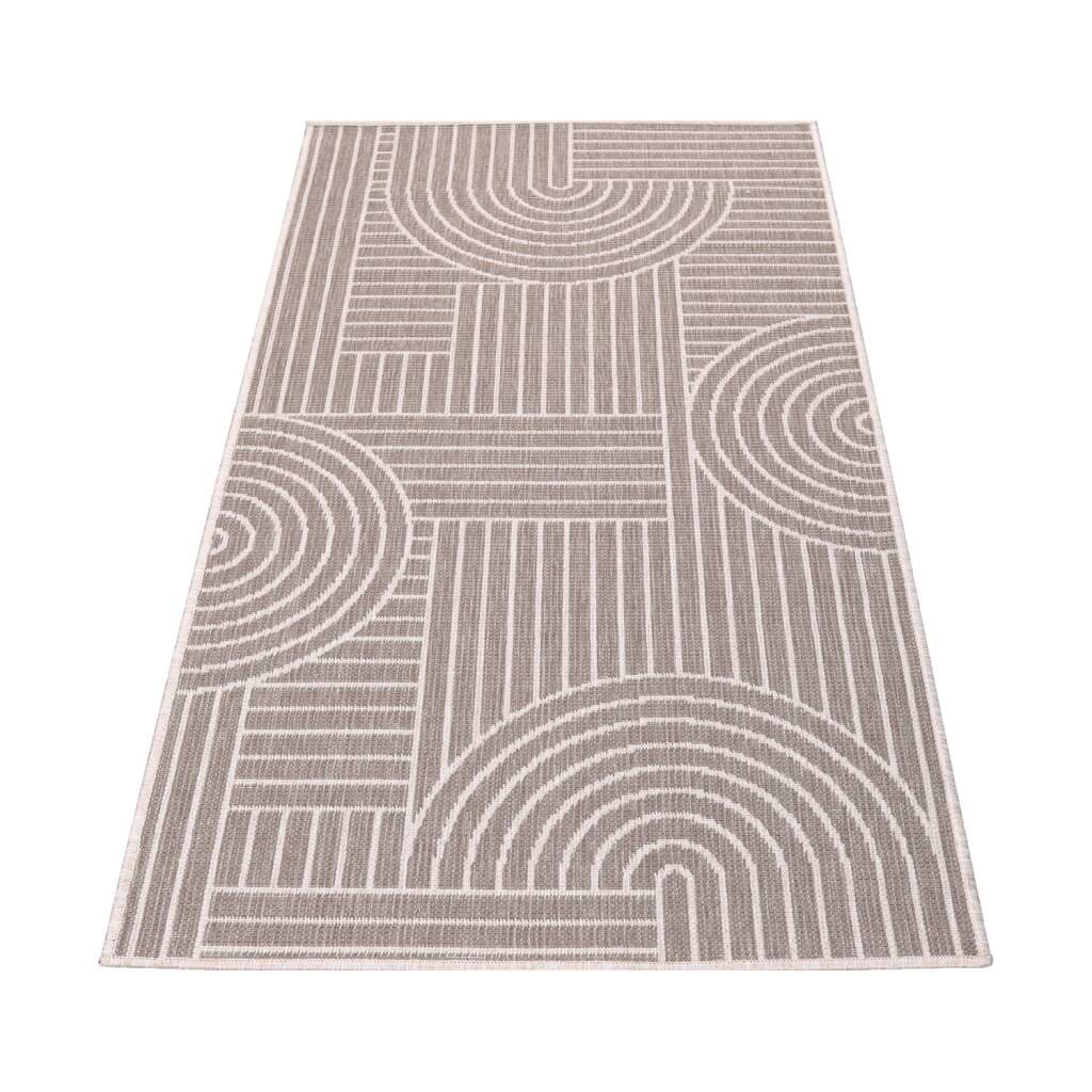 Carpet City Outdoorteppich »DUO RUG 5842«, rechteckig, 5 mm Höhe, Wendeteppich Wetterfest In- & Outdoor, Balkon, Terrasse, Wohnzimmer