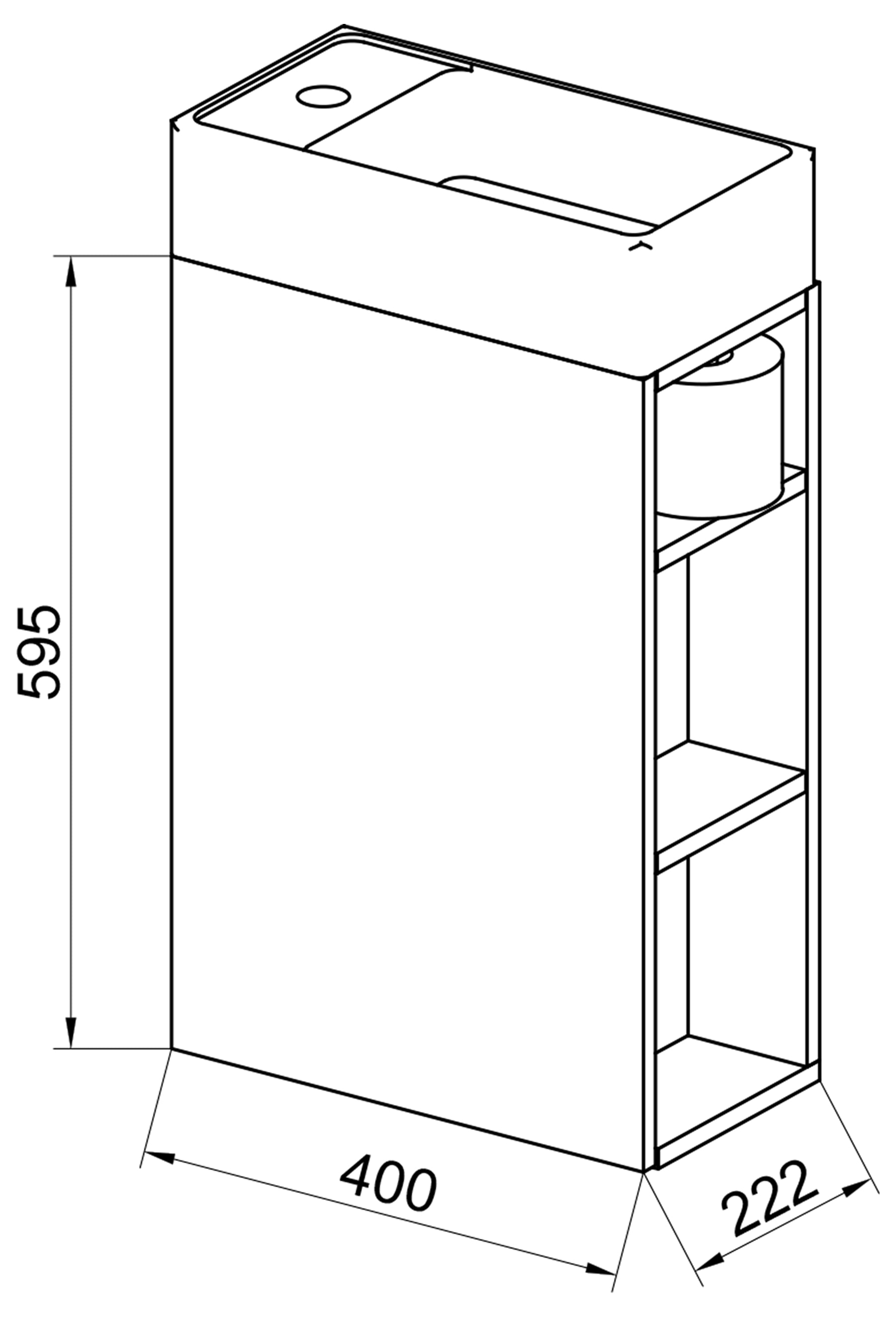 VCM Waschbeckenunterschrank »VCM 2-tlg Set | Waschplatz für Gäste WC | Gästebad | Waschtisch | Badezimmer Set ¿ Lumia«, (2 St.)