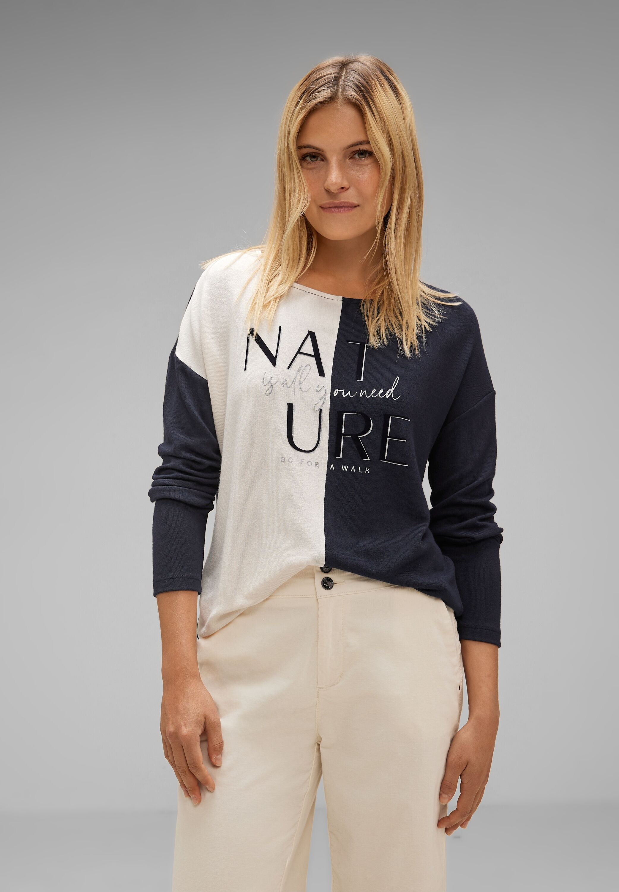 STREET ONE Langarmshirt, mit U-Boot-Ausschnitt