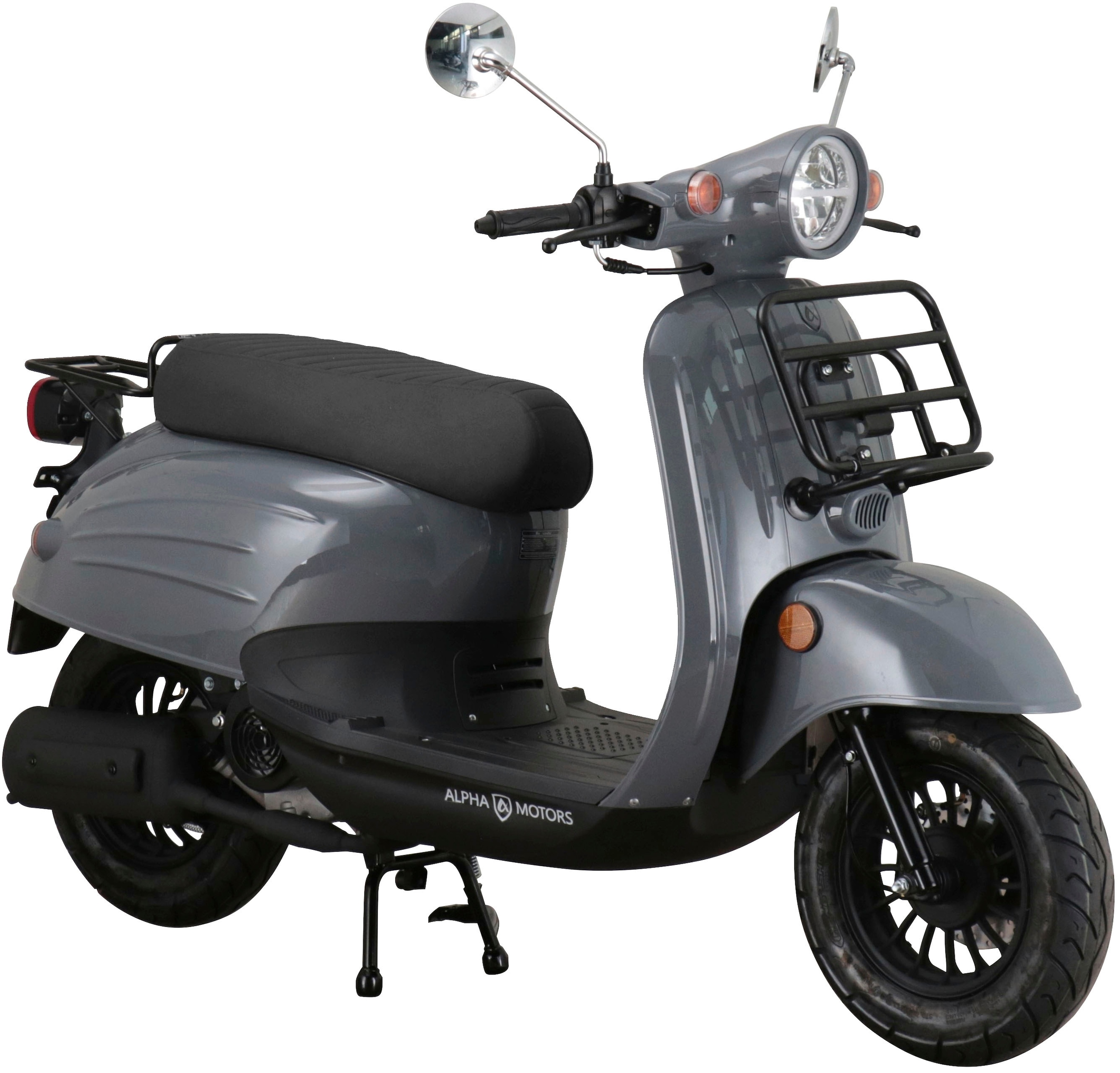 ALPHA MOTORS Motorroller "Adria", ohne Topcase, 45 km/h, grau, Motorroller, mit Lenkerschloss