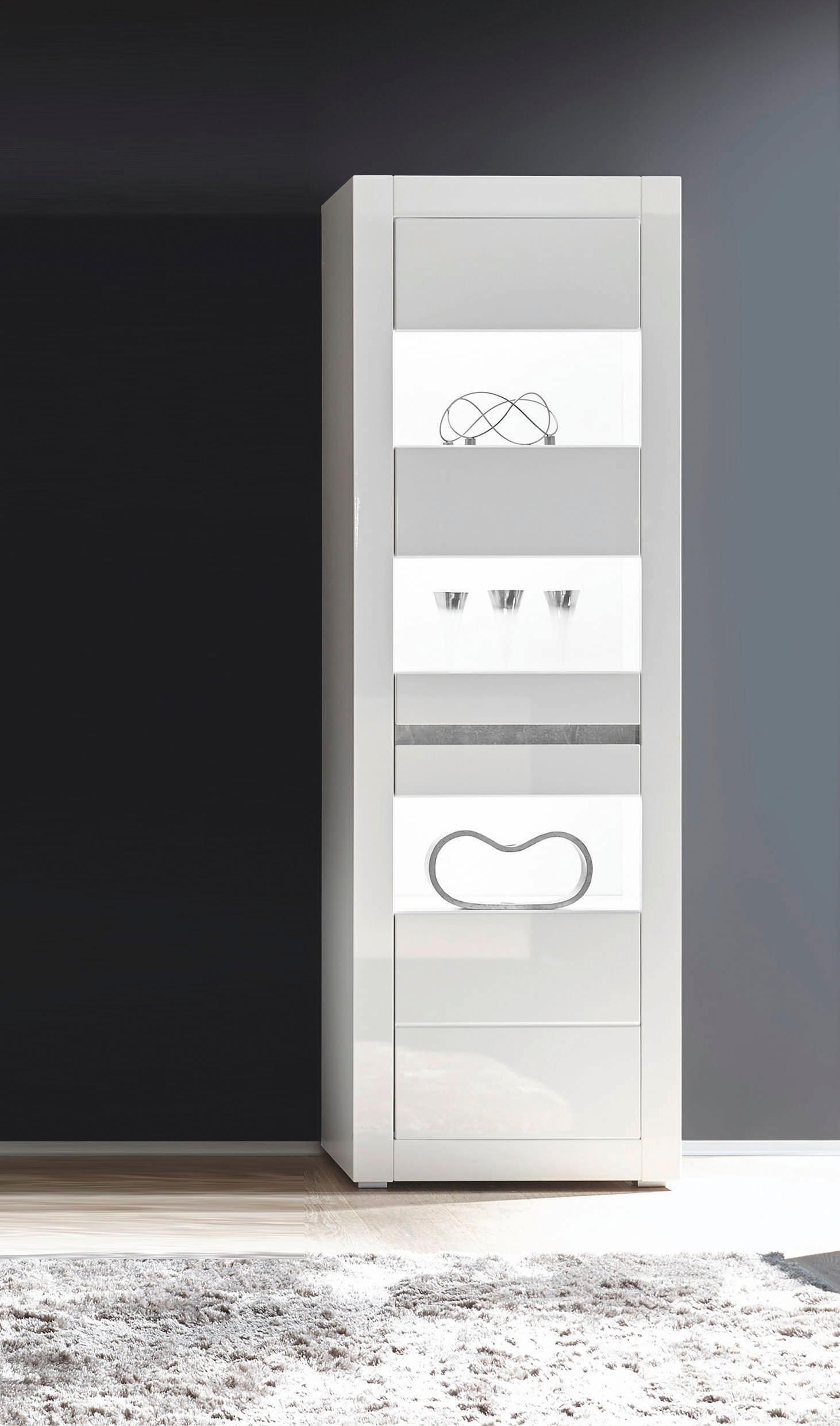 Home affaire Vitrine "Carat" Höhe 198 cm, zwei Leisten angeliefert, 1 x gra günstig online kaufen