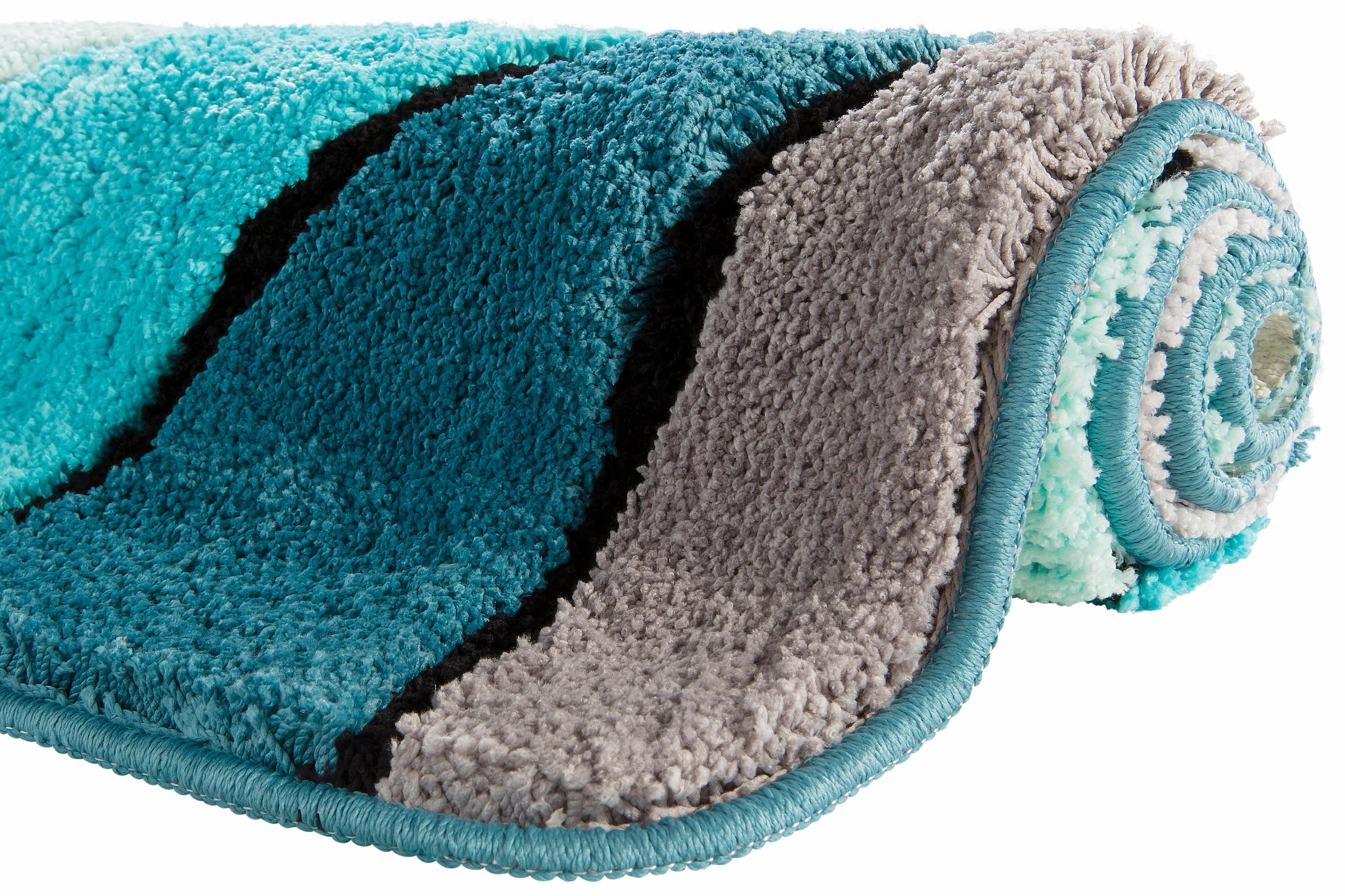 my home Badematte »Josie, Badvorleger, Badezimmer Teppich«, rutschhemmend beschichtet, fußbodenheizungsgeeignet-schnell trocknend-strapazierfähig, Badteppich, Badematten, rechteckig, rund & als 3-tlg. Set erhältlich