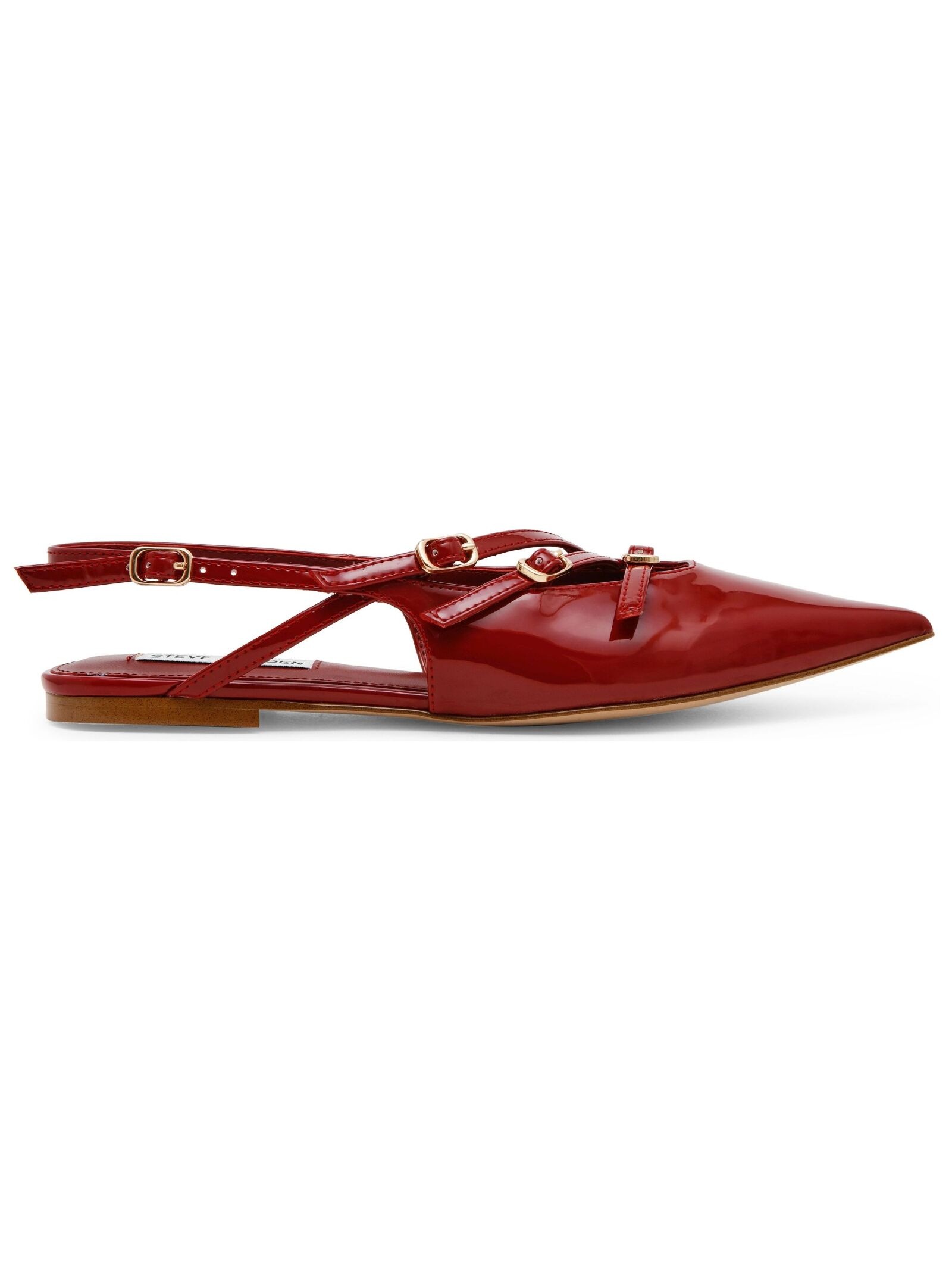 Ballerina STEVE MADDEN "STEVE MADDEN Ballerinas Lederimitat", Damen, Gr. 38, rot (weinrot), Lederimitat, Schuhe Ballerina 3