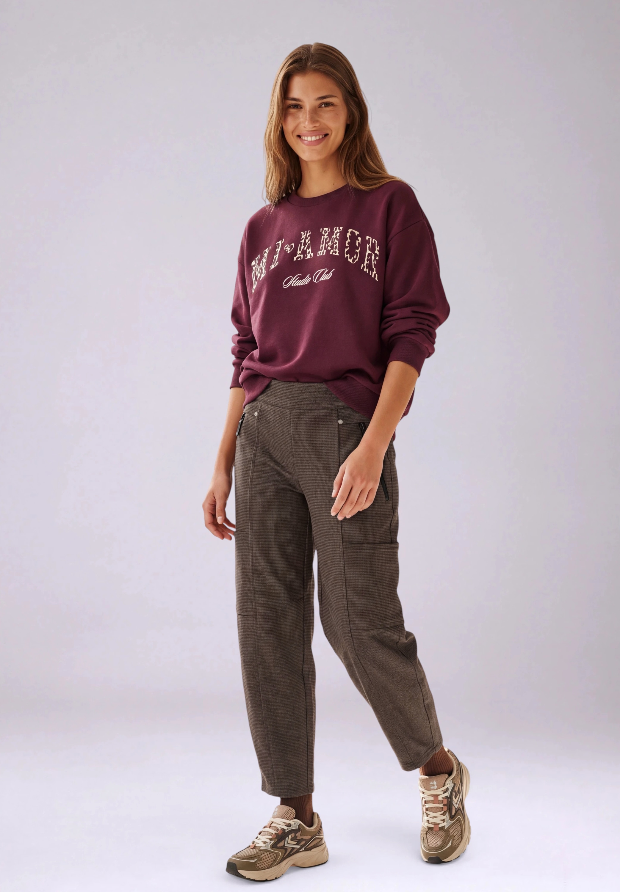 STREET ONE STUDIO Stoffhose  im elastischen Materialmix