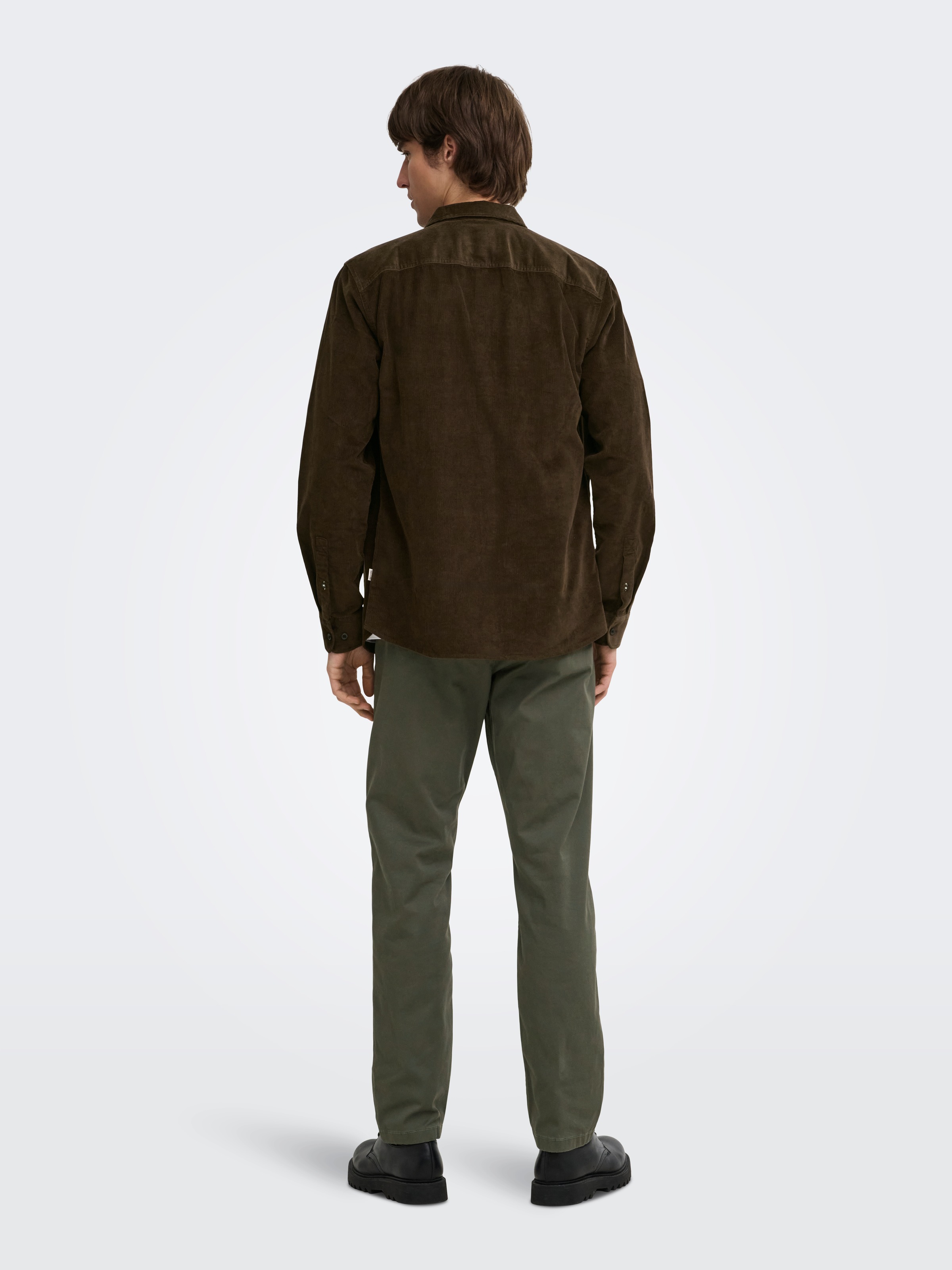 ONLY & SONS Langarmhemd »ONSMICHAEL 18W REG CORD STRETCH LS NOOS« Baumwollmischung, regular fit, Cord