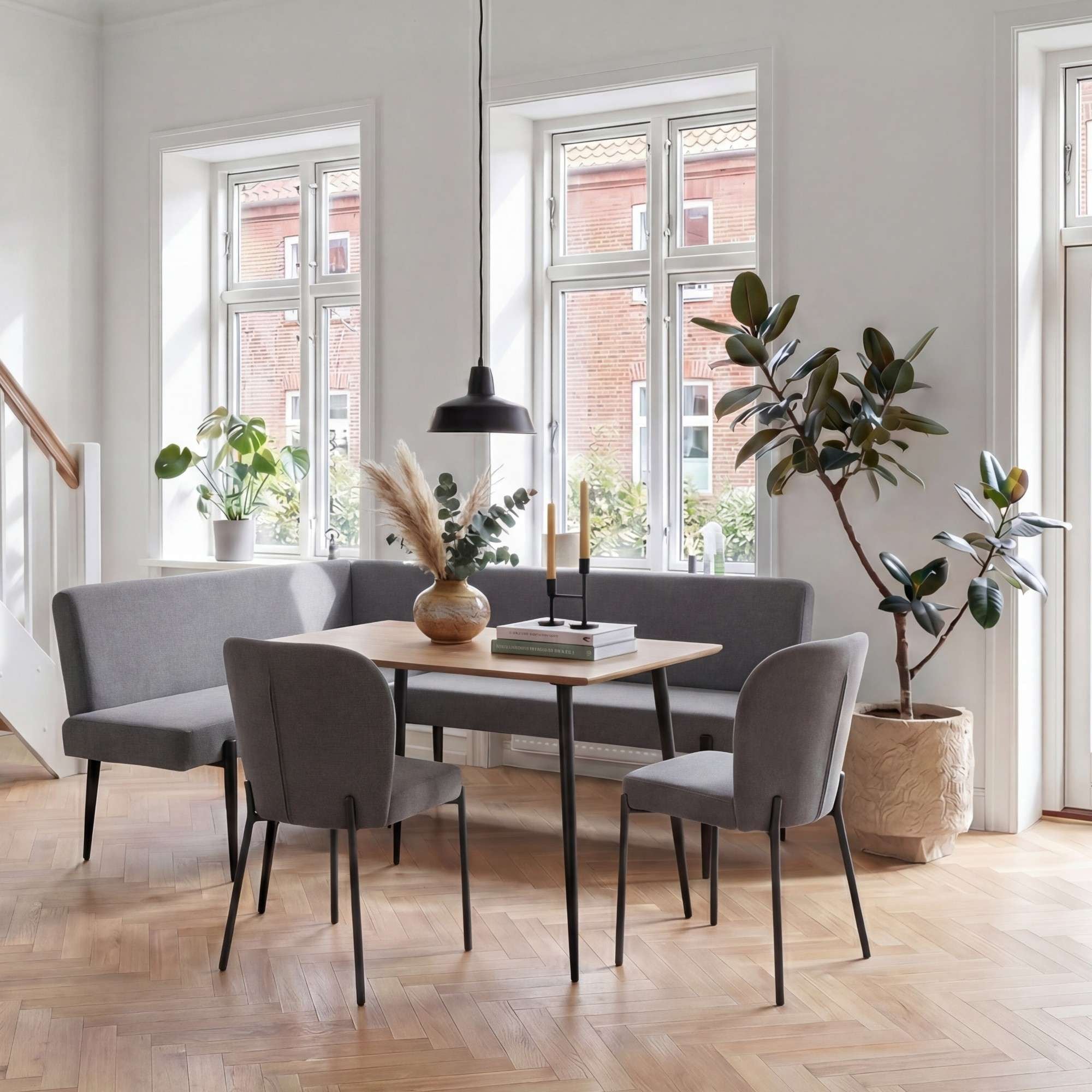 OTTO home Eckbank »Frida« Federkern, pflegeleichtem Velours oder Webstoff Bezug, Breite 210 cm