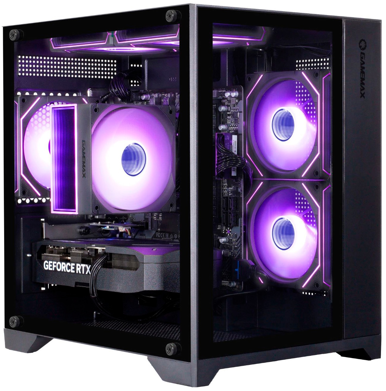 GAMEMAX Gaming-PC-Komplettsystem »MegaDeal Infinity Mini BK 2837 AMD Ryzen 5 7500F 32GB DDR5 1TB SSD« 34 ″ AMD Ryzen 5 GeForce RTX? 5060 Ti 32 GB RAM 1.000 GB SSD Windows 11, DDR5 RAM + MSI MAG 342CQR E2 Curved Monitor 86cm (34")