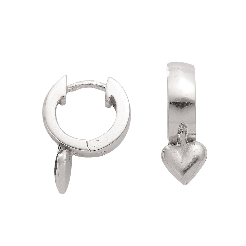 Adelia´s Paar Ohrhänger »925 Silber Ohrringe Creolen Herz Ø 10,8 mm«