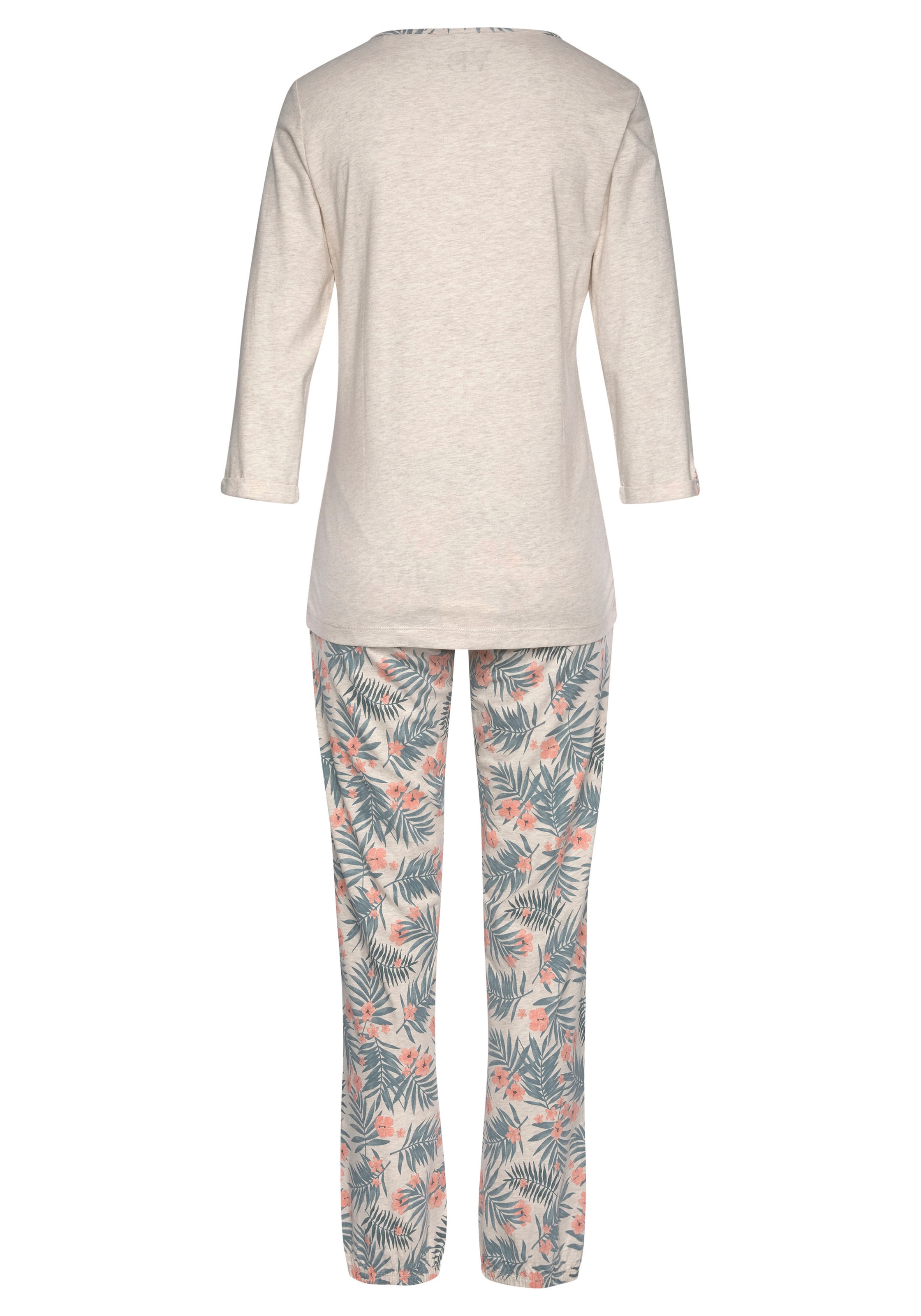 LASCANA Pyjama (2 tlg. 1 Stück) mit gemusterter Hose