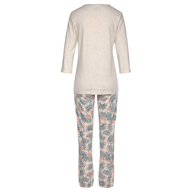 LASCANA Pyjama, (2 tlg., 1 Stück), mit gemusterter Hose bestellen | BAUR