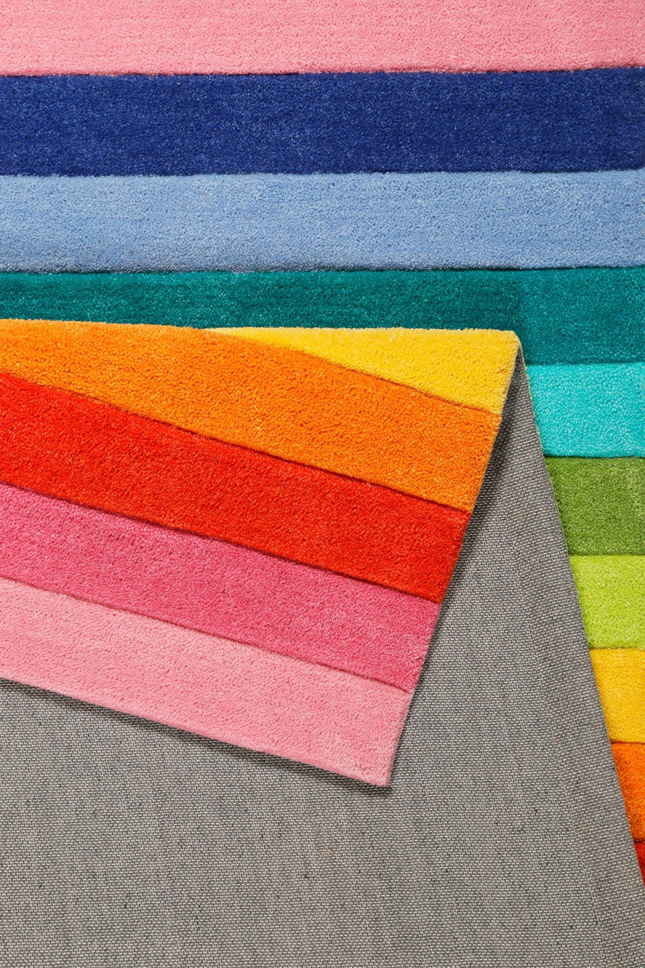 SMART KIDS Kinderteppich »Rainbow Stripes«, rechteckig, 9 mm Höhe, Regenbogen Farben, Konturenschnitt