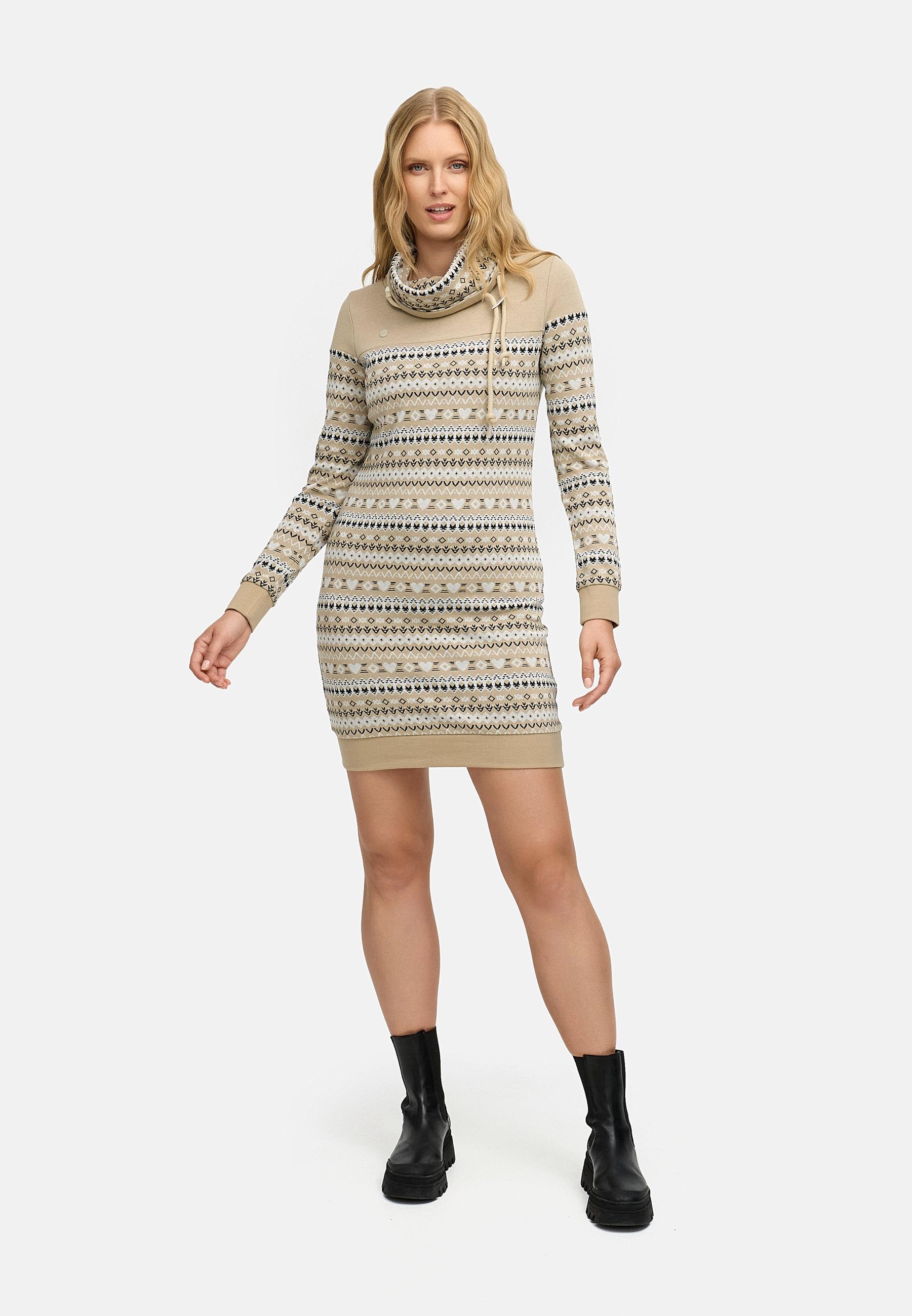Ragwear Sweatkleid »Chlloe Jacquard YOUMODO«, stylisches Langarmkleid mit verspieltem Print