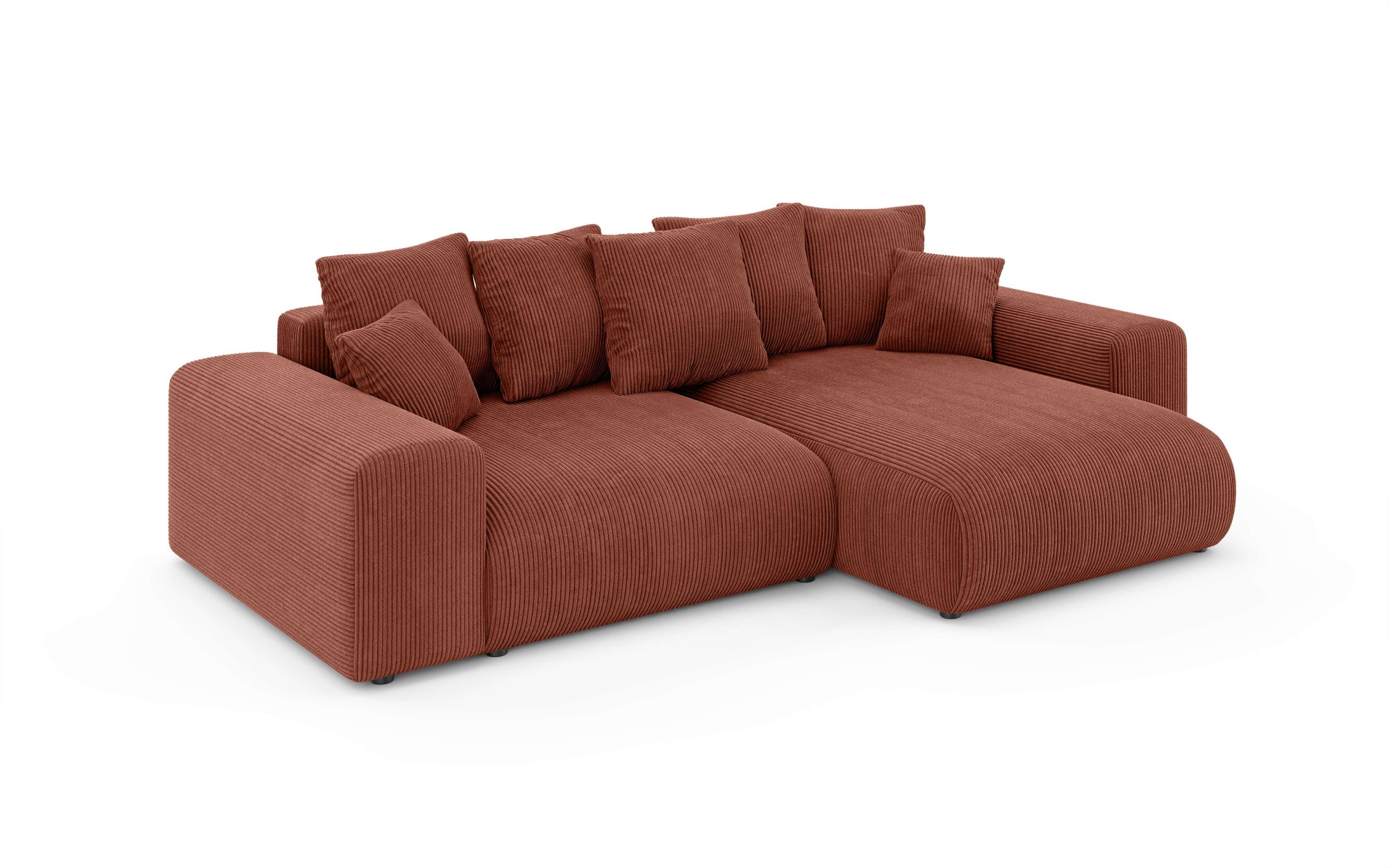 INOSIGN Ecksofa »LAKESIDE mit Bettfunktion und Bettkasten, B/T/H 257/166/84 cm«, L-Form, Recamiere beidseitig montierbar, Wellenunterfederung