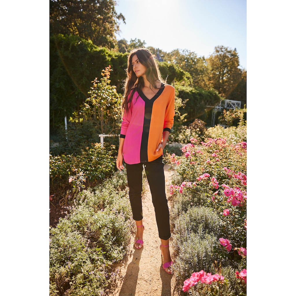 Aniston SELECTED Schlupfbluse, mit trendy Colorblocking - NEUE KOLLEKTION