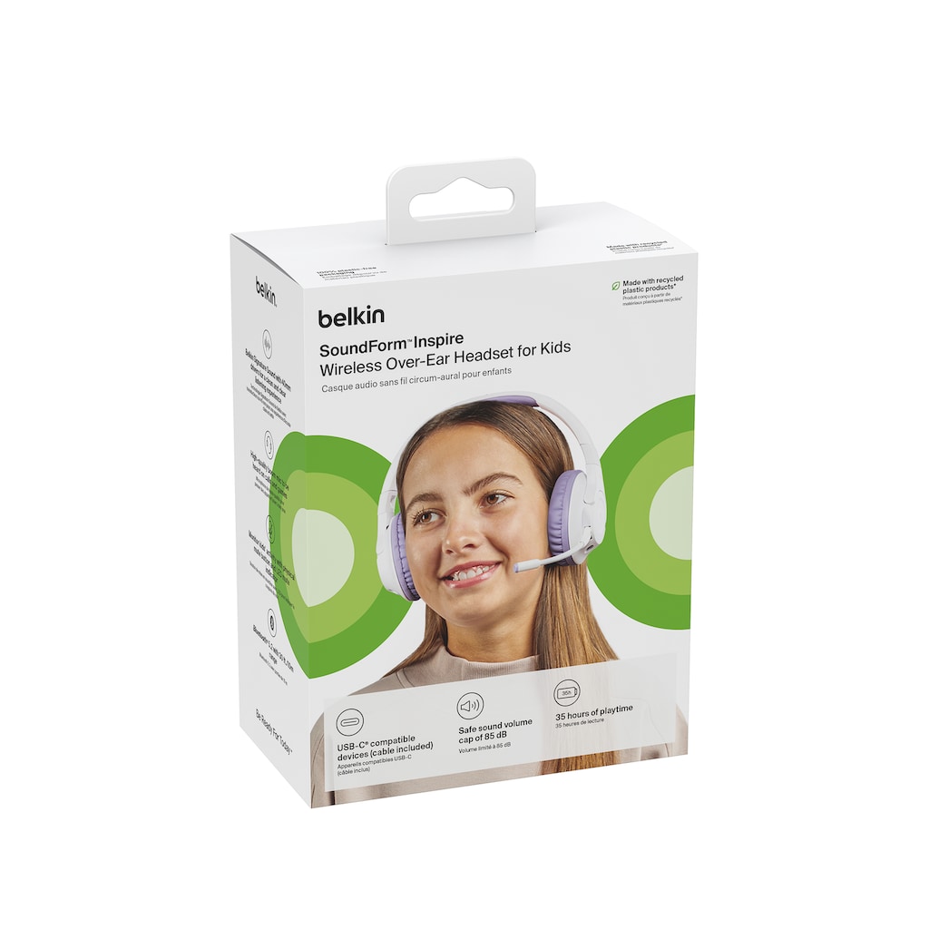 Belkin wireless Kopfhörer »SOUNDFORM INSPIRE Over-Ear BT Kinder-Kopfhörer«, Stummschaltung