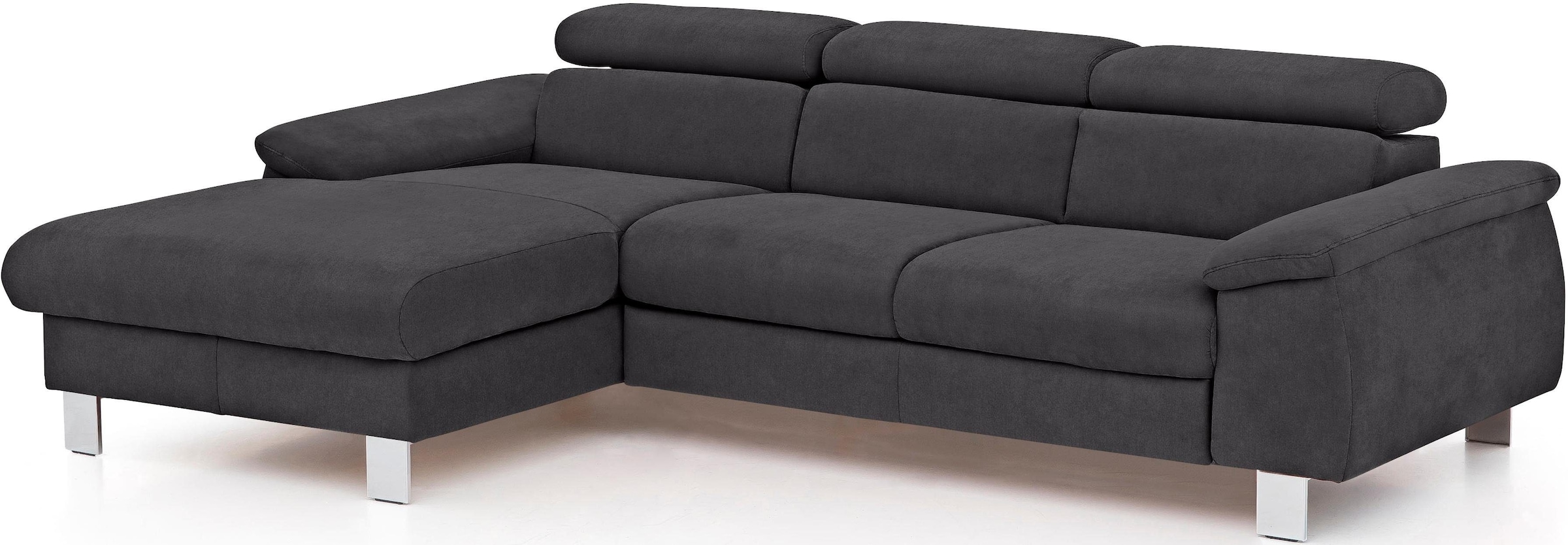 COTTA Ecksofa Komaris, Ecksofa, wahlweise mit RGB-LED-Beleuchtung und Bettfunktion/Bettkasten