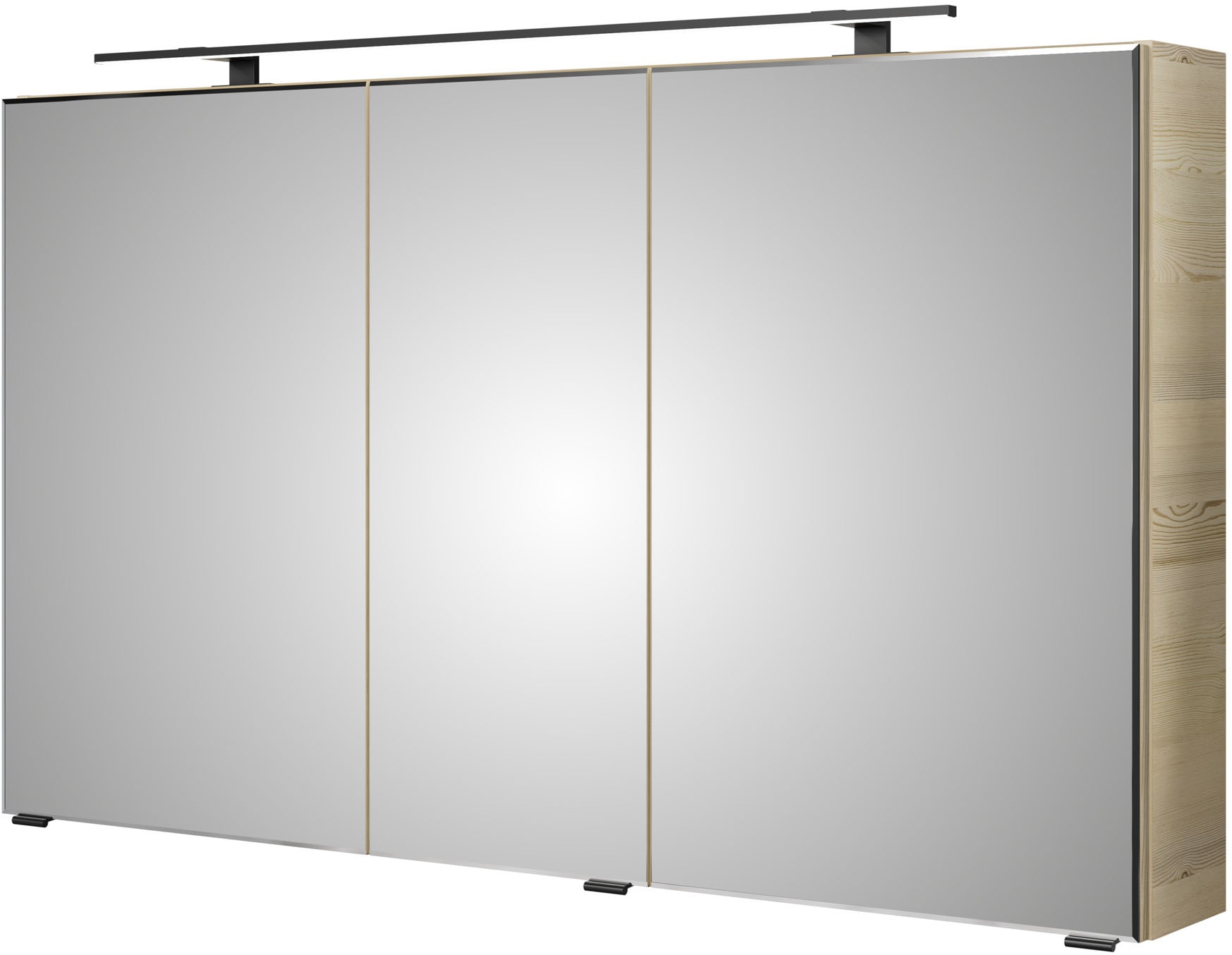 Saphir Spiegelschrank "3 Drehtüren einfach verspiegelt und 6 Glaseinlegeböden" 1 Stk. tlg.