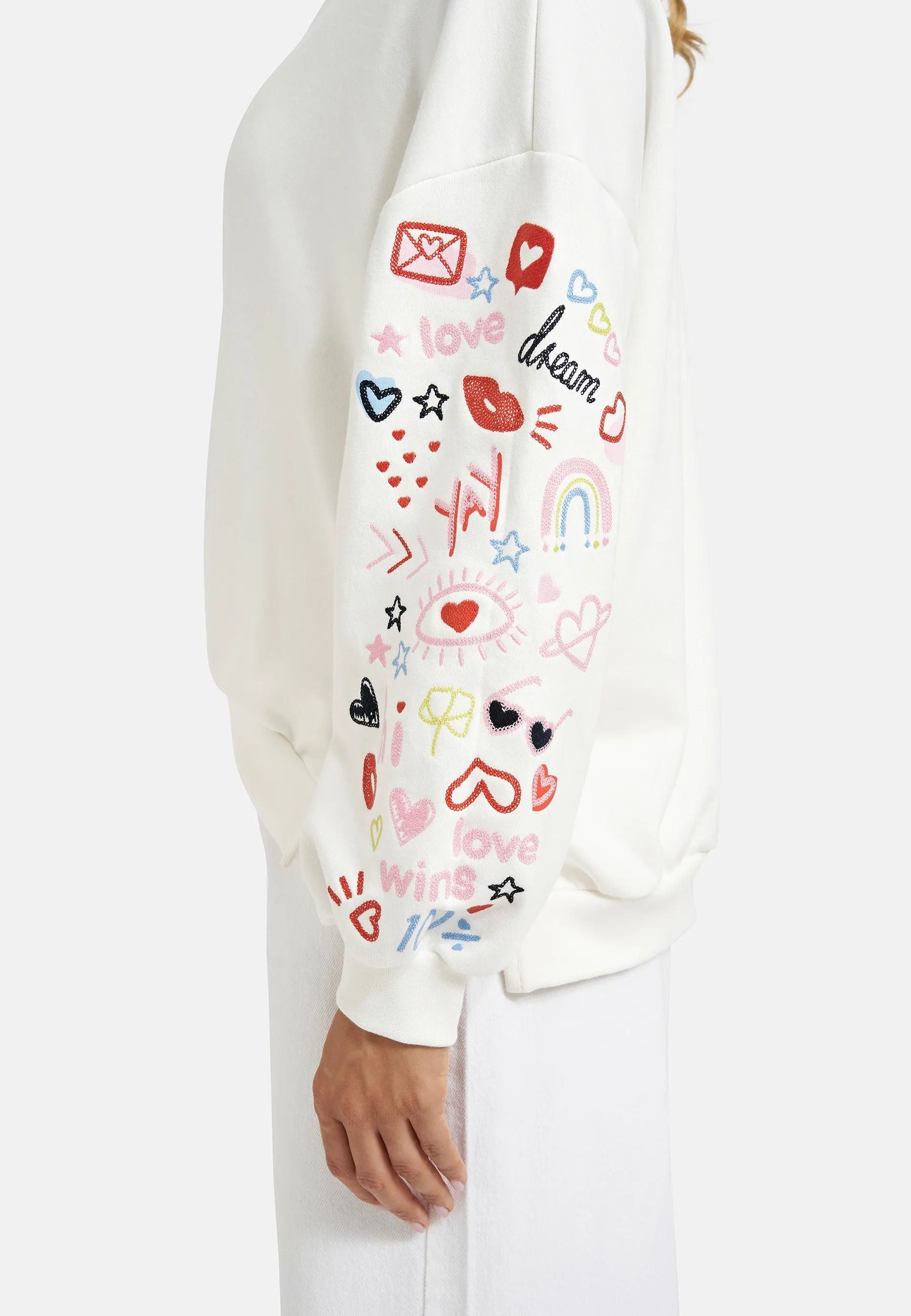 Smith & Soul Sweatshirt , mit V-Ausschnitt, Oversize, bestickt

