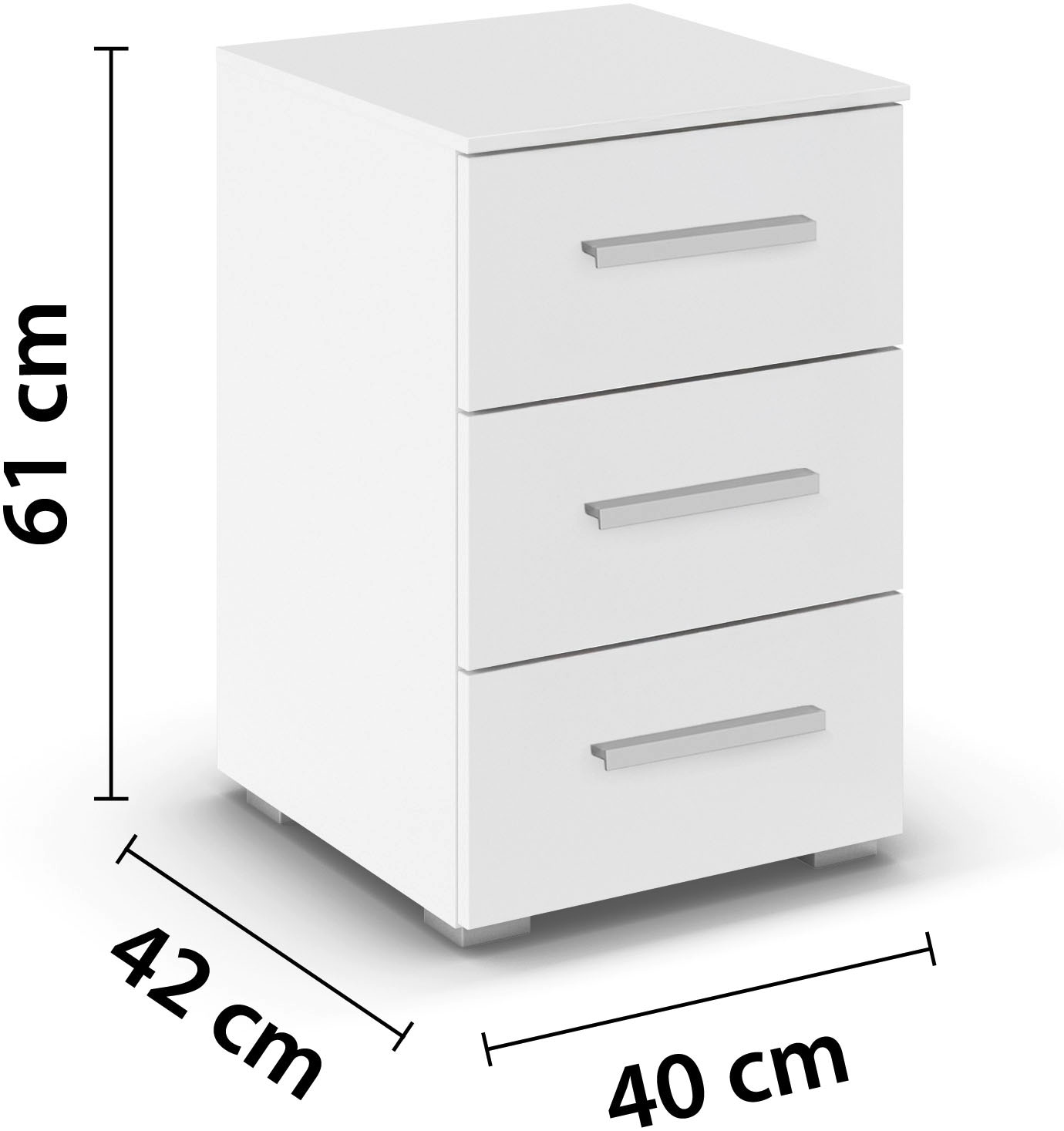 rauch Nachtkommode »Nachttisch Nachtkonsole Nachtschrank KOLUNA mit Dekorfront« Breite 40 cm,  mit 3 geräumigen Schubladen für viel Stauraum MADE IN GERMANY