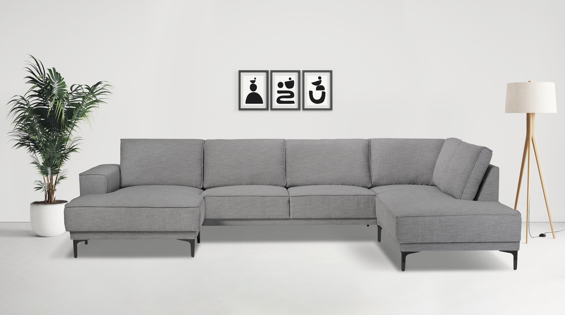Places of Style Wohnlandschaft "XXL Sofa Oland, Struktur, Flachgewebe, Luxu günstig online kaufen