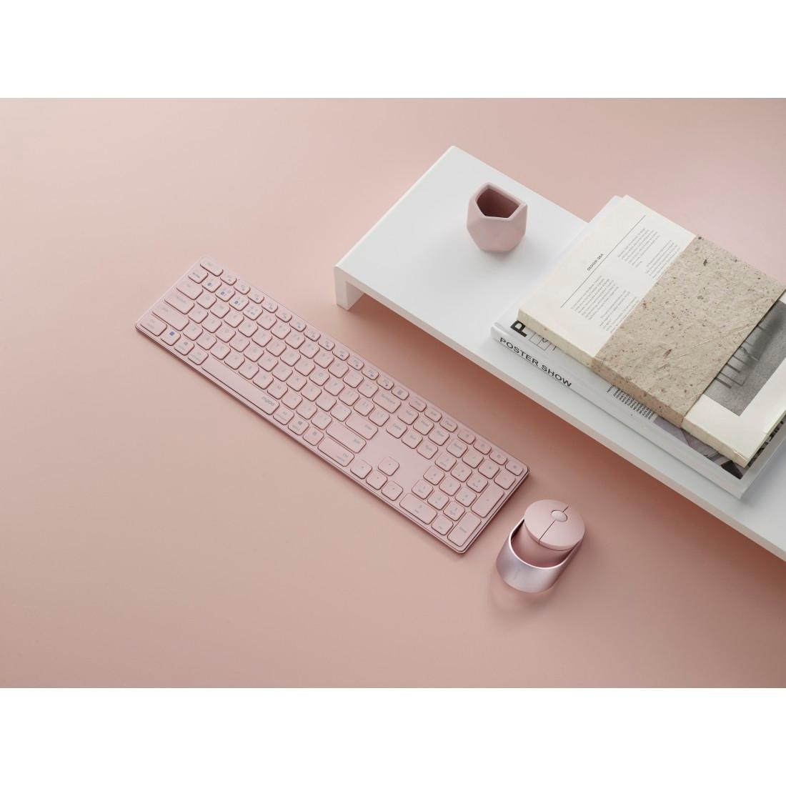 Rapoo Tastatur- und Maus-Set »9850M Kabelloses Multi-Mode-Deskset, DE-Layout, 2.4 GHz, 1600 DPI«