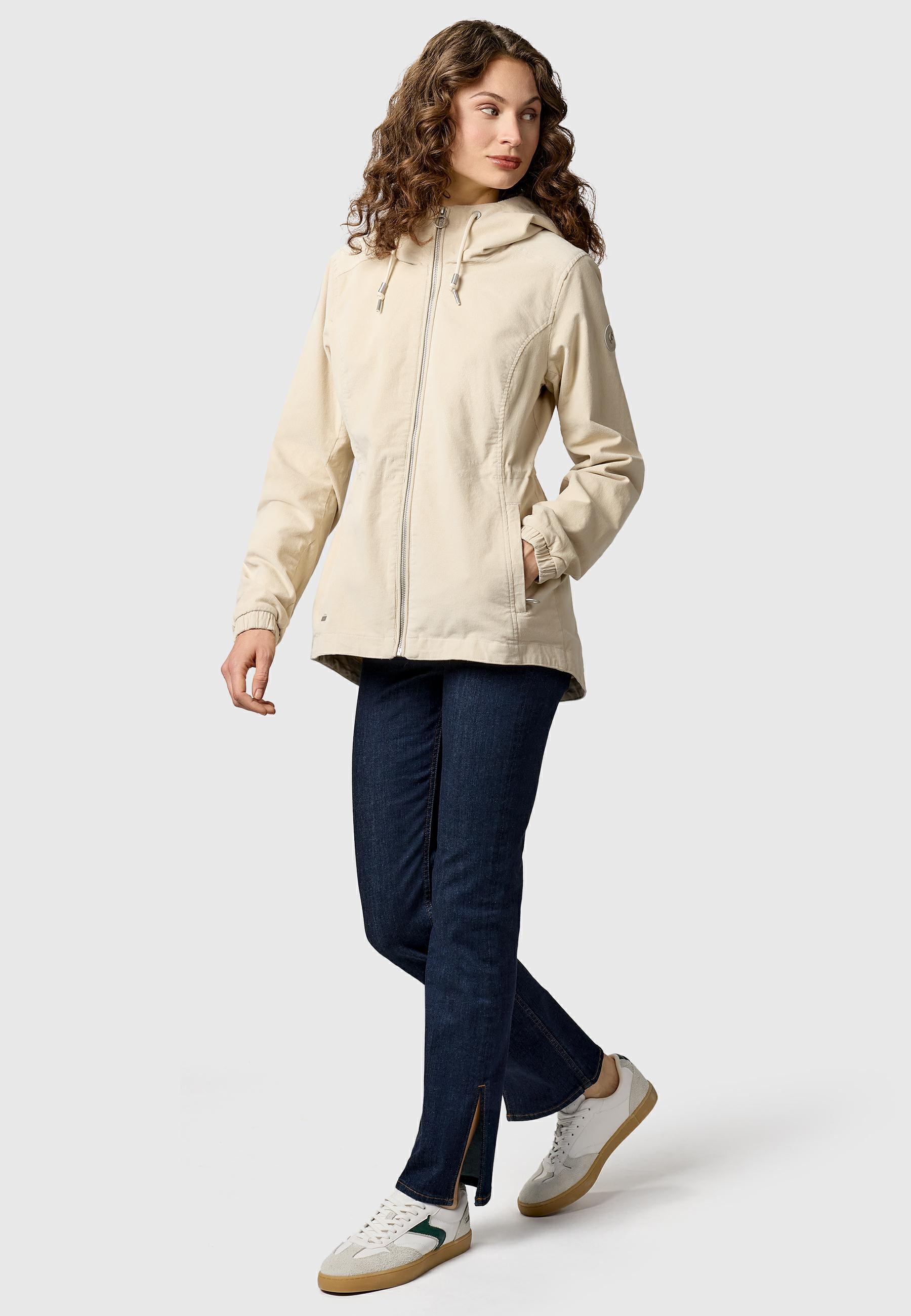 Ragwear Cordjacke »Dankka Cordy YOUMODO« mit Kapuze Stylische Damen Übergangsjacke in Feincord-Optik