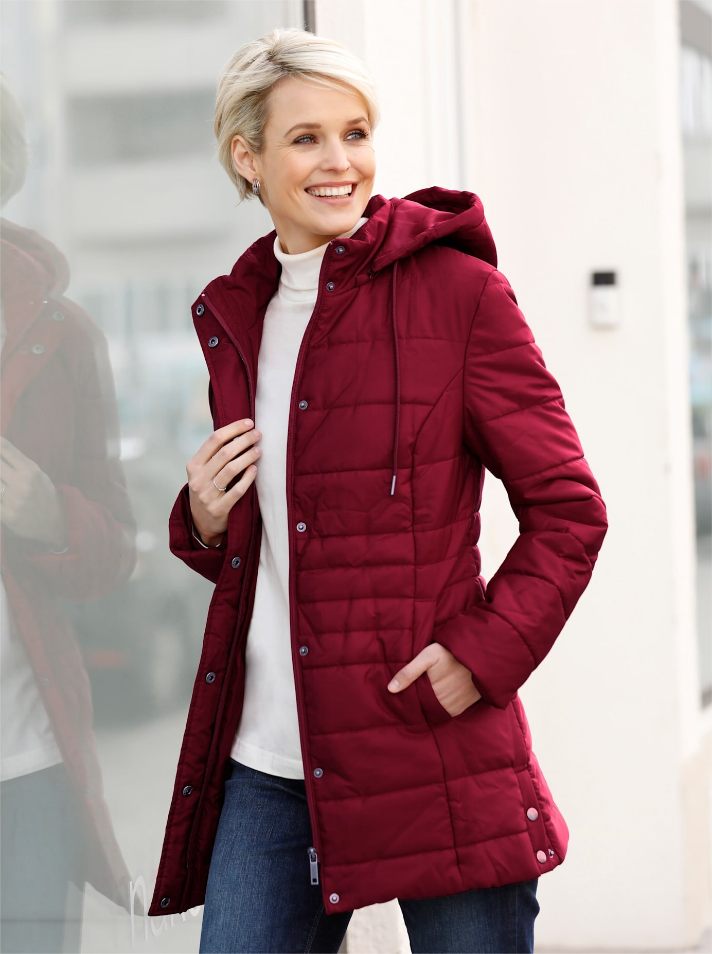 Classic Basics Steppjacke, mit Kapuze