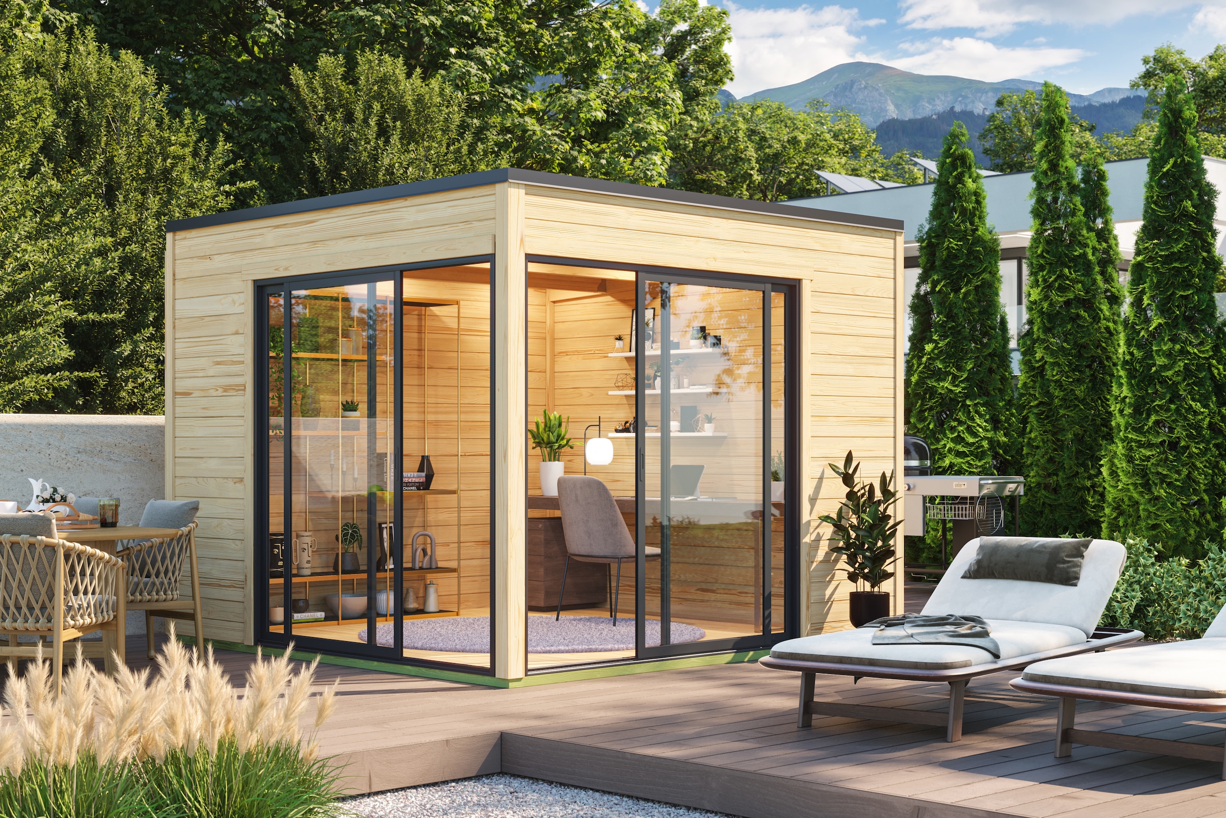 Nordic Holz Gartenhaus "Palermo 3", mit großen Glasflächen günstig online kaufen