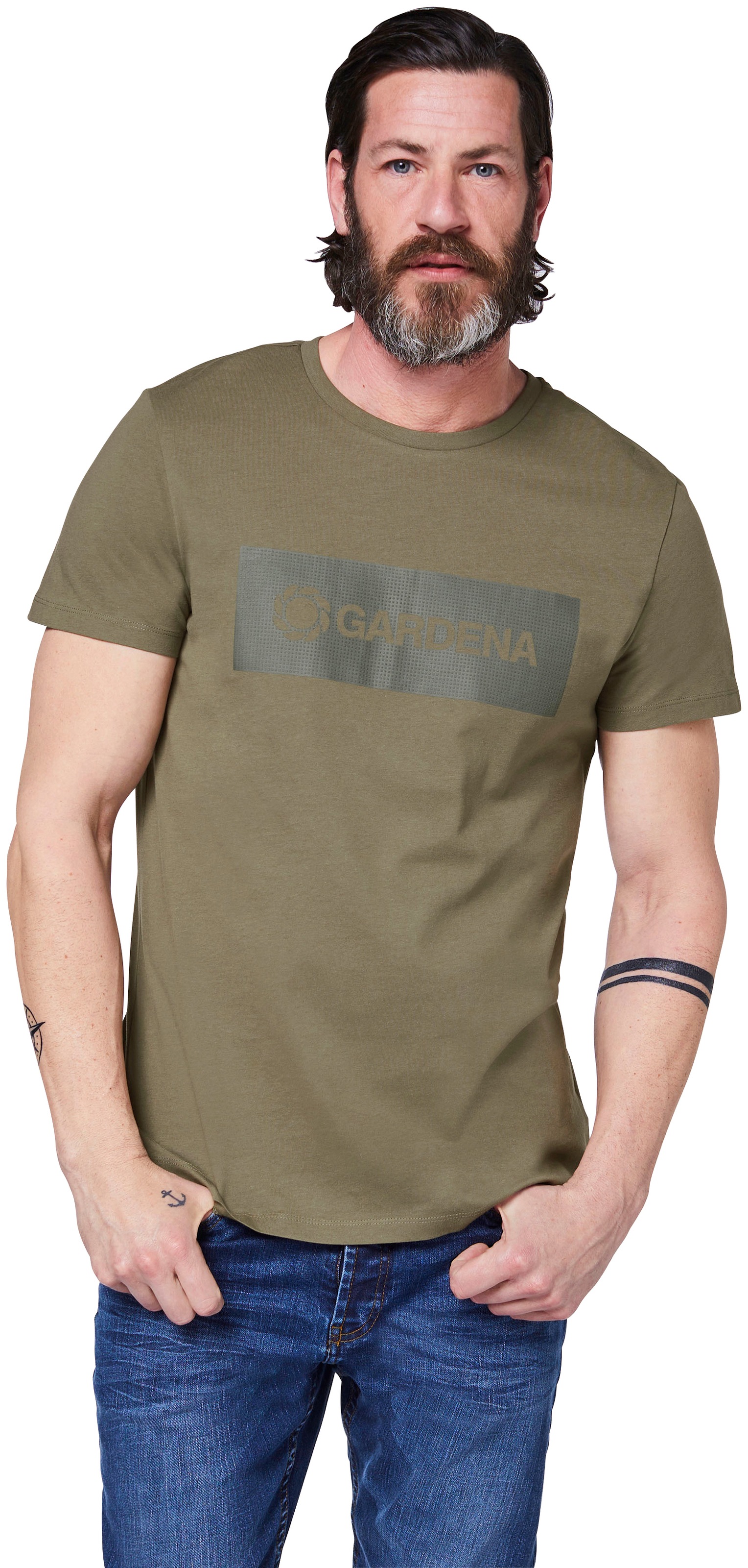 GARDENA BAUR mit »Dusty T-Shirt kaufen ▷ Gardena-Logodruck | Olive«,