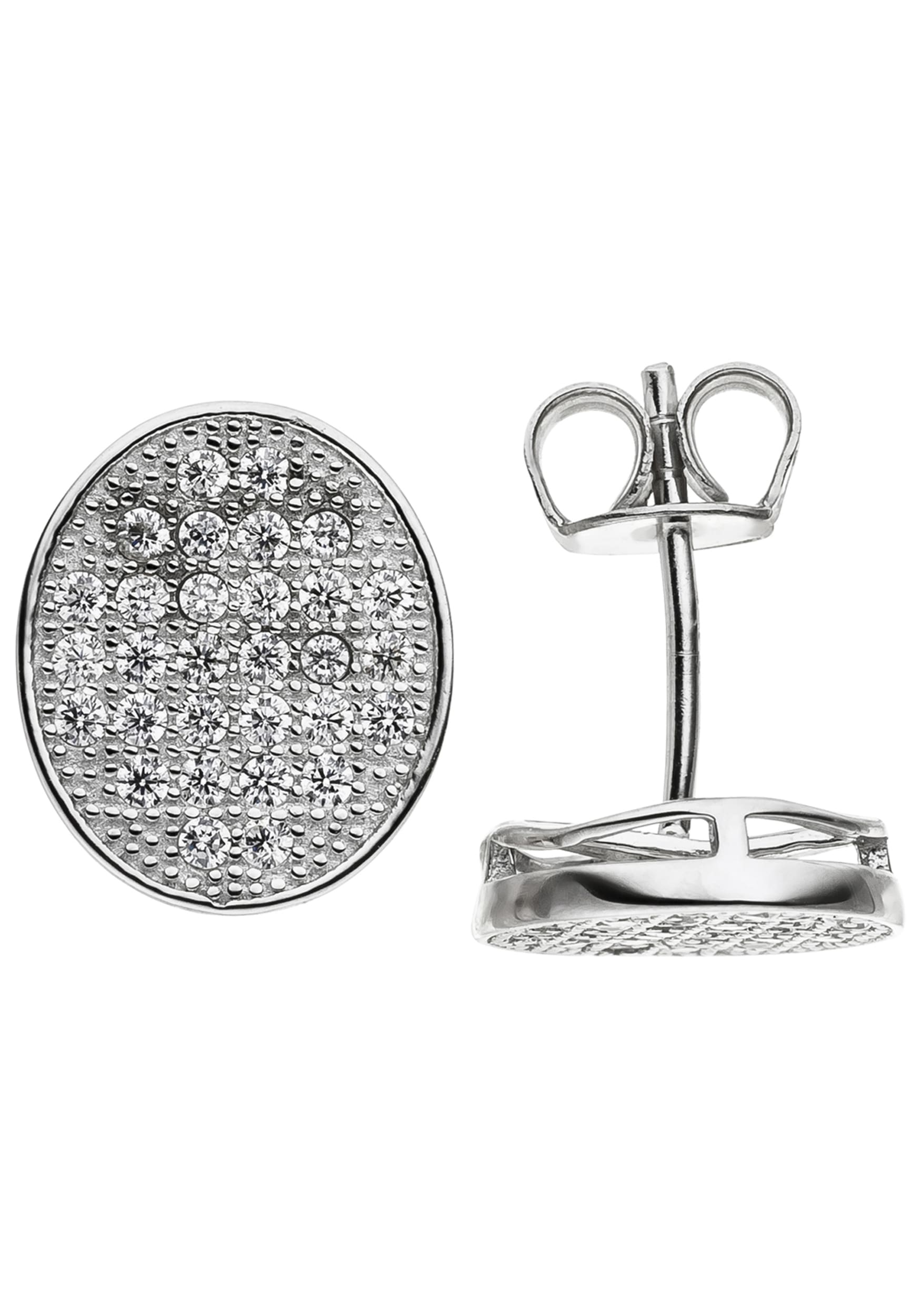 JOBO Paar Ohrstecker, oval 925 Silber mit 60 Zirkonia kaufen | BAUR
