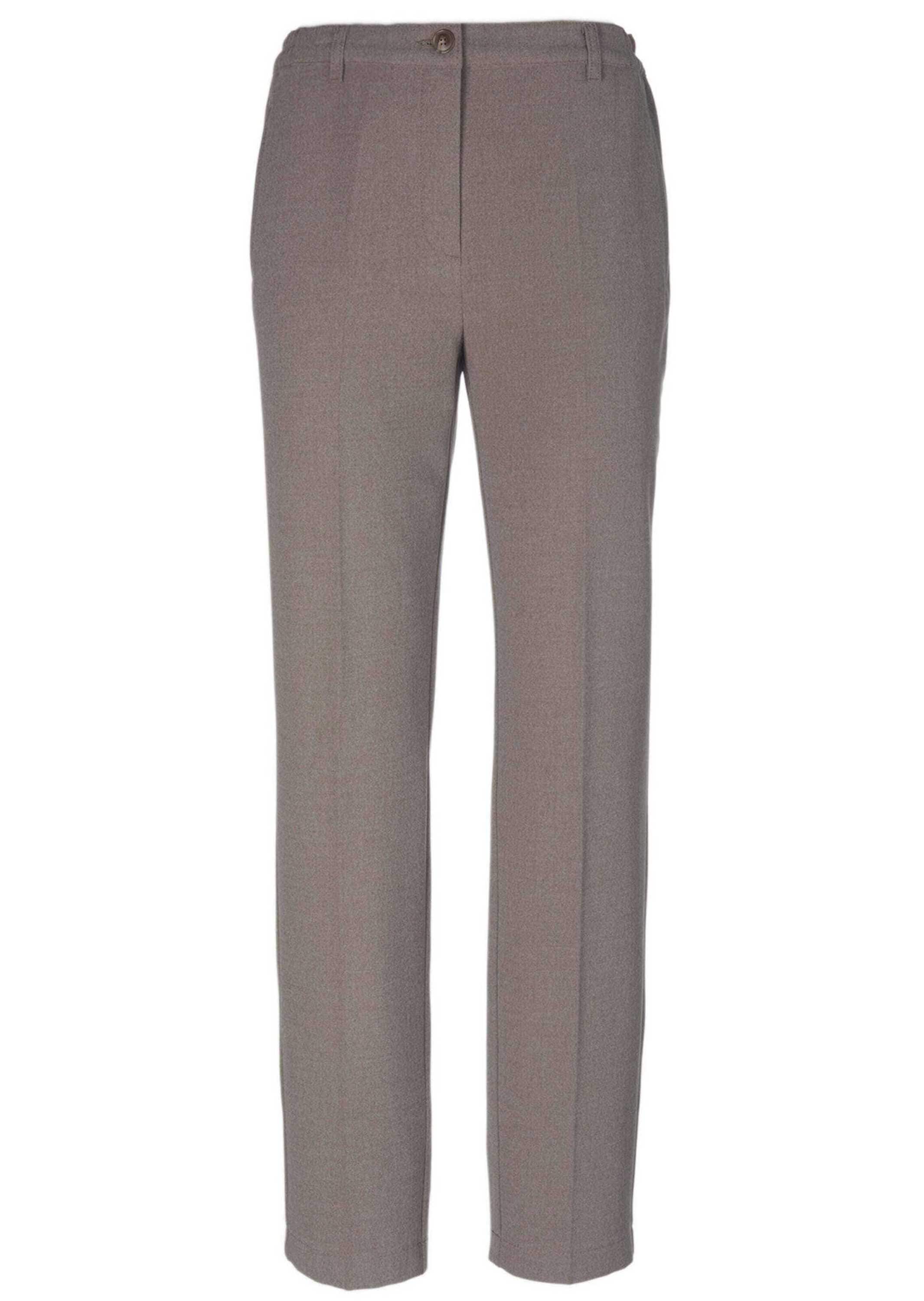 GOLDNER 2-in-1-Hose "Kurzgröße Bügelfaltenhose mit Melange-Effekt" Softer Griff & schöner, fließender Fall