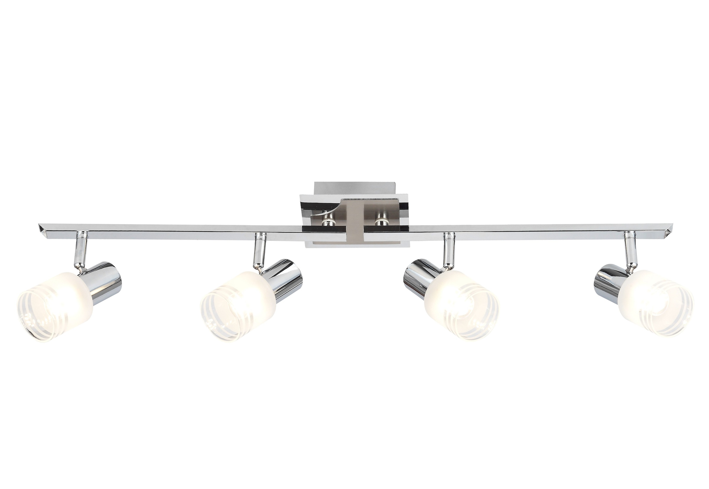 4W, Spotrohr flammig-flammig, Brilliant E14 »LEA«, silber schwenkbar, Deckenstrahler eisen7chrom/weiß, LED | max. 4 BAUR LED 4flg