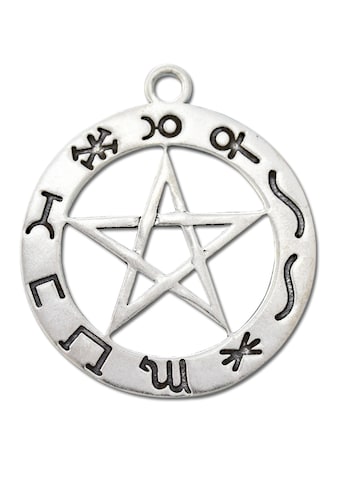 Amulett »Anhänger Siegel der Hexerei (versilbert)«, Planeten Pentagramm - Erfolg bei...