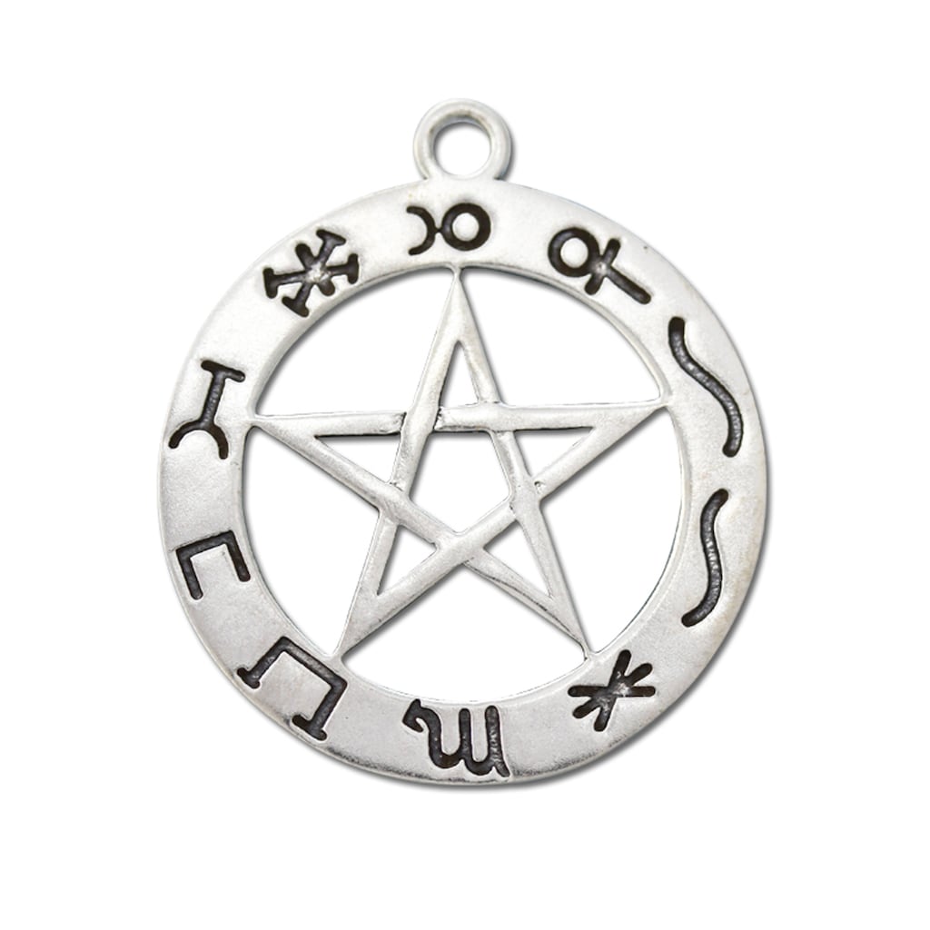 Adelia´s Amulett »Anhänger Siegel der Hexerei (versilbert)«, Planeten Pentagramm - Erfolg bei Zaubersprüchen