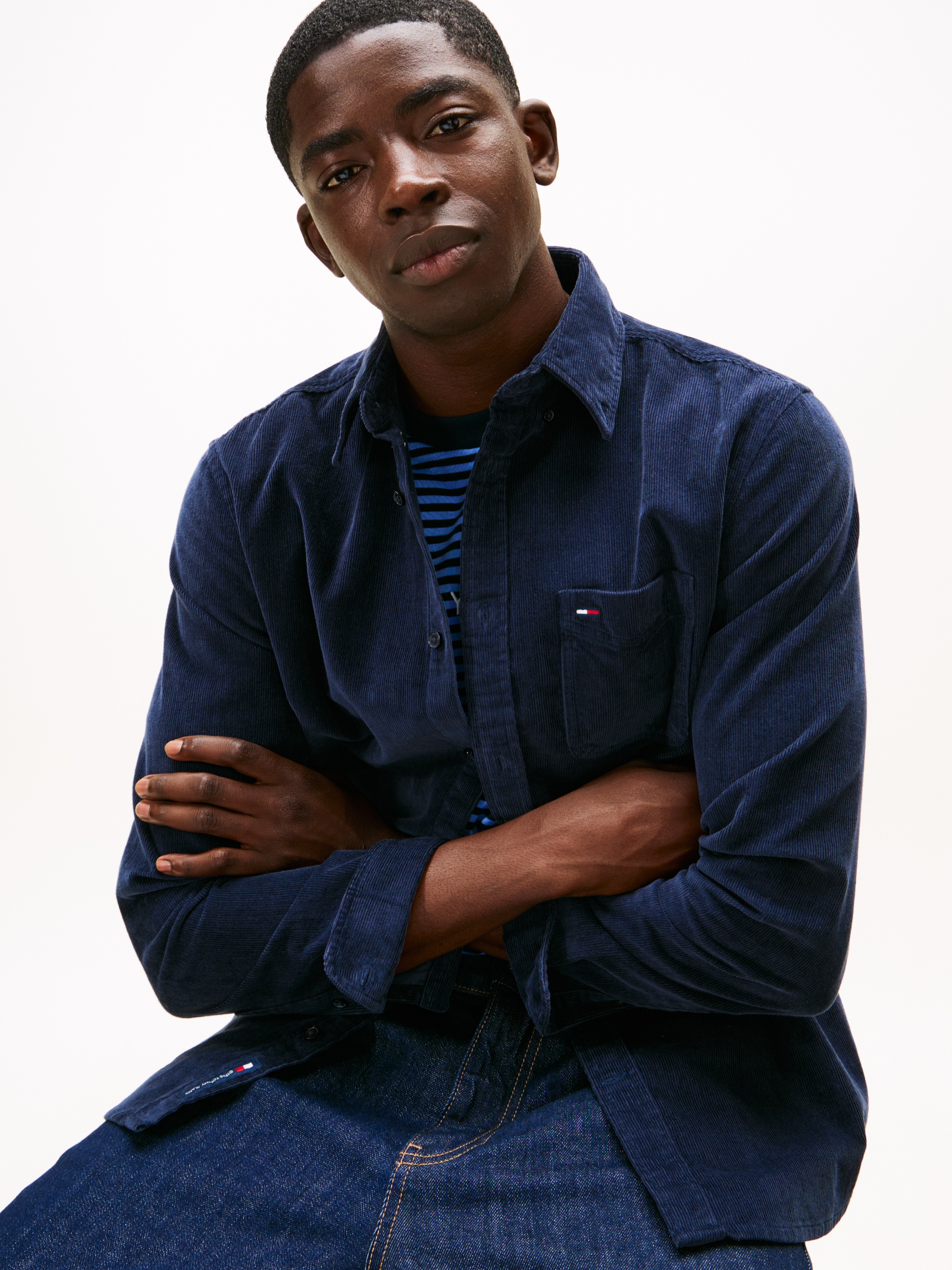 Tommy Jeans Langarmhemd "TJM BABY CORD" Kentkragen, regular fit günstig online kaufen