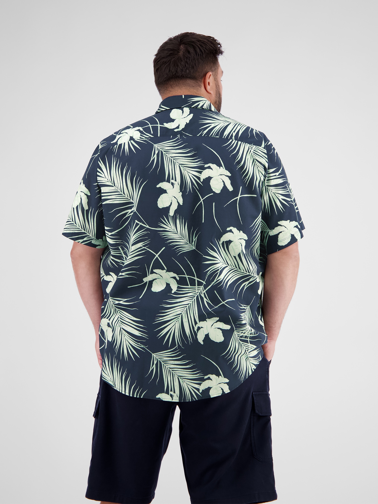 LERROS Kurzarmhemd »LERROS Herrenhemd in Übergrößen, Hawaiian-Style«