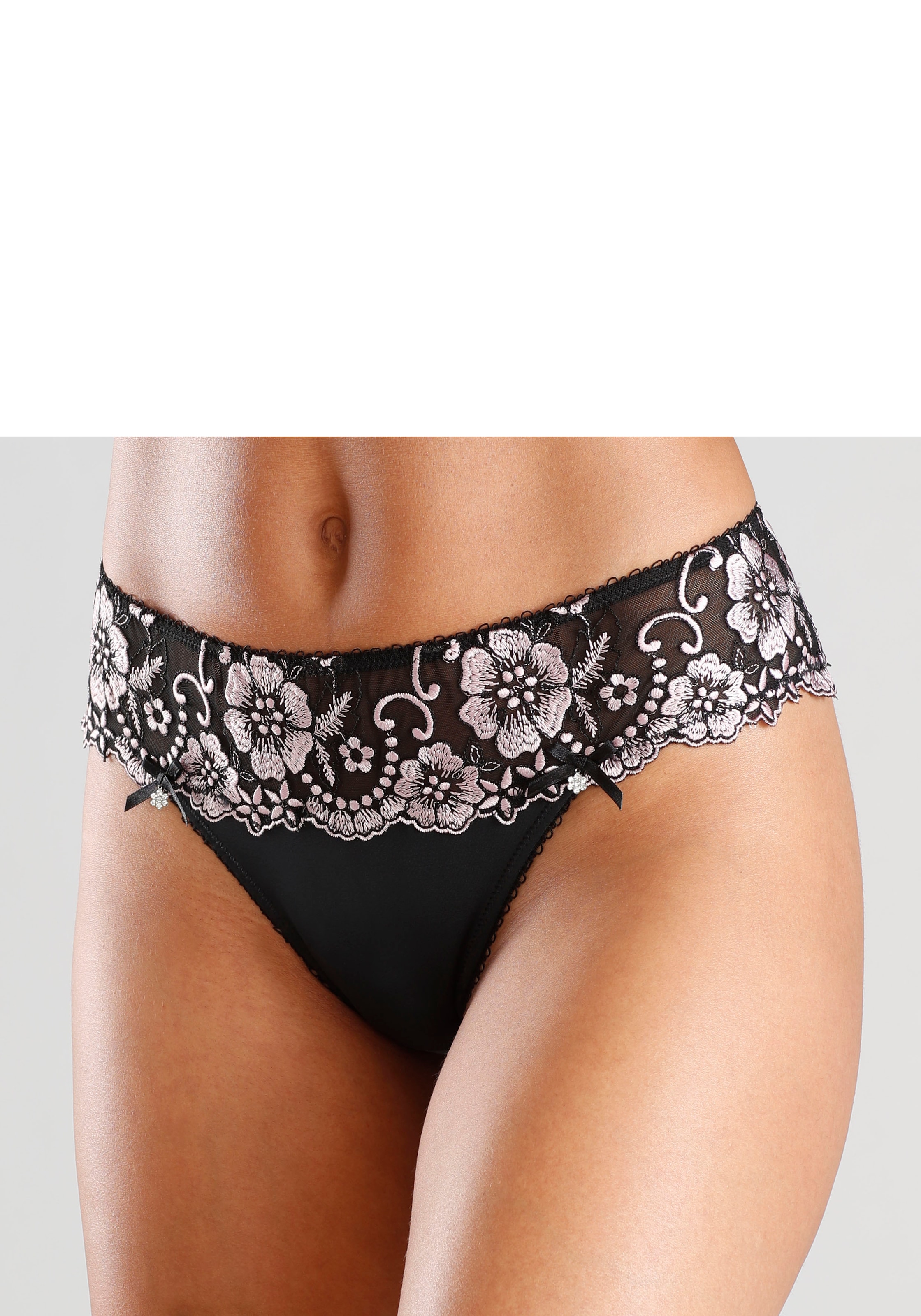 LASCANA String "Wanda Dessous" mit Stickerei Spitze in blumiger Optik, als Dessous-Set kombinierbar