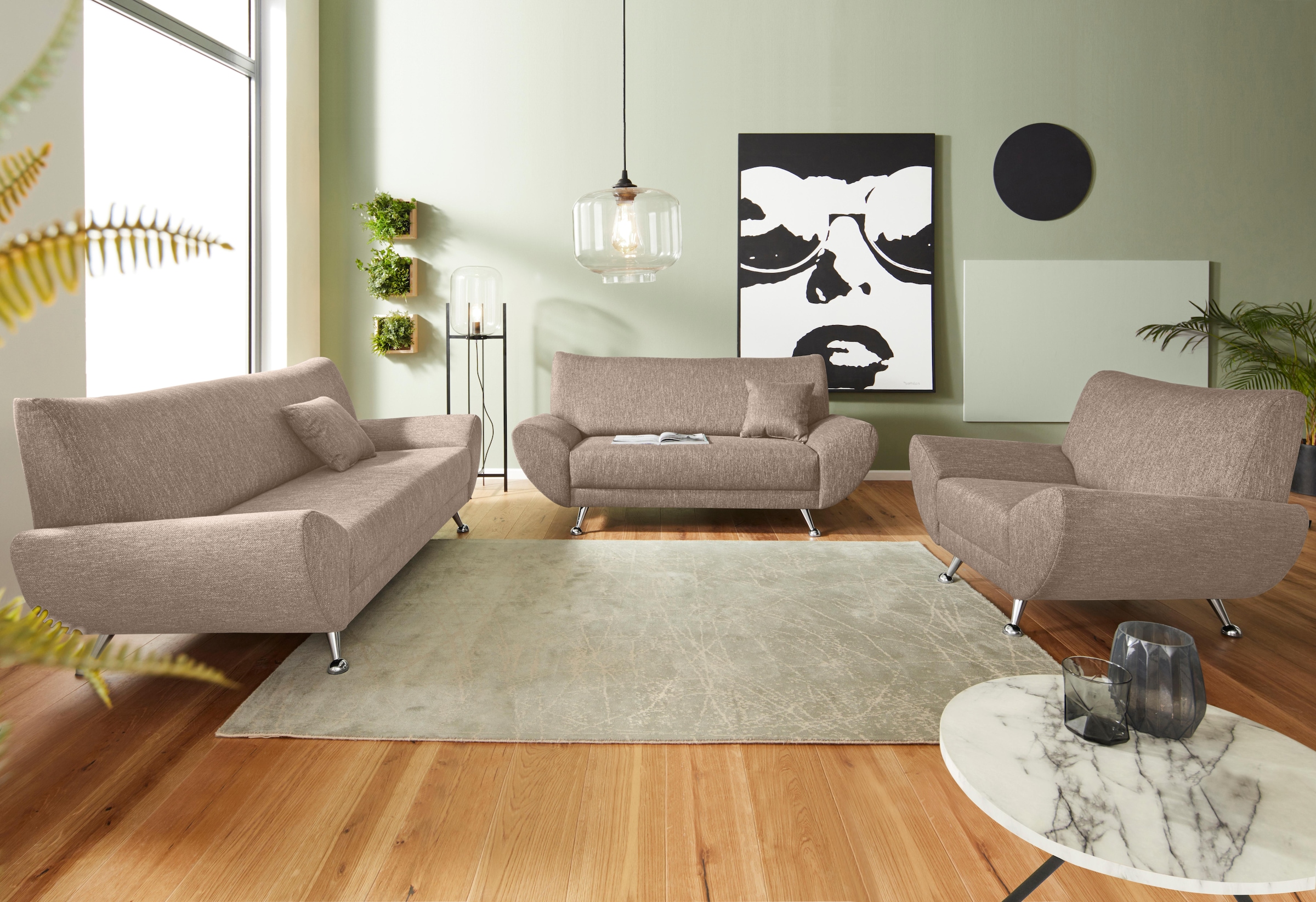 INOSIGN Polstergarnitur "Saltare elegant und komfortabel", (3 tlg.) günstig online kaufen