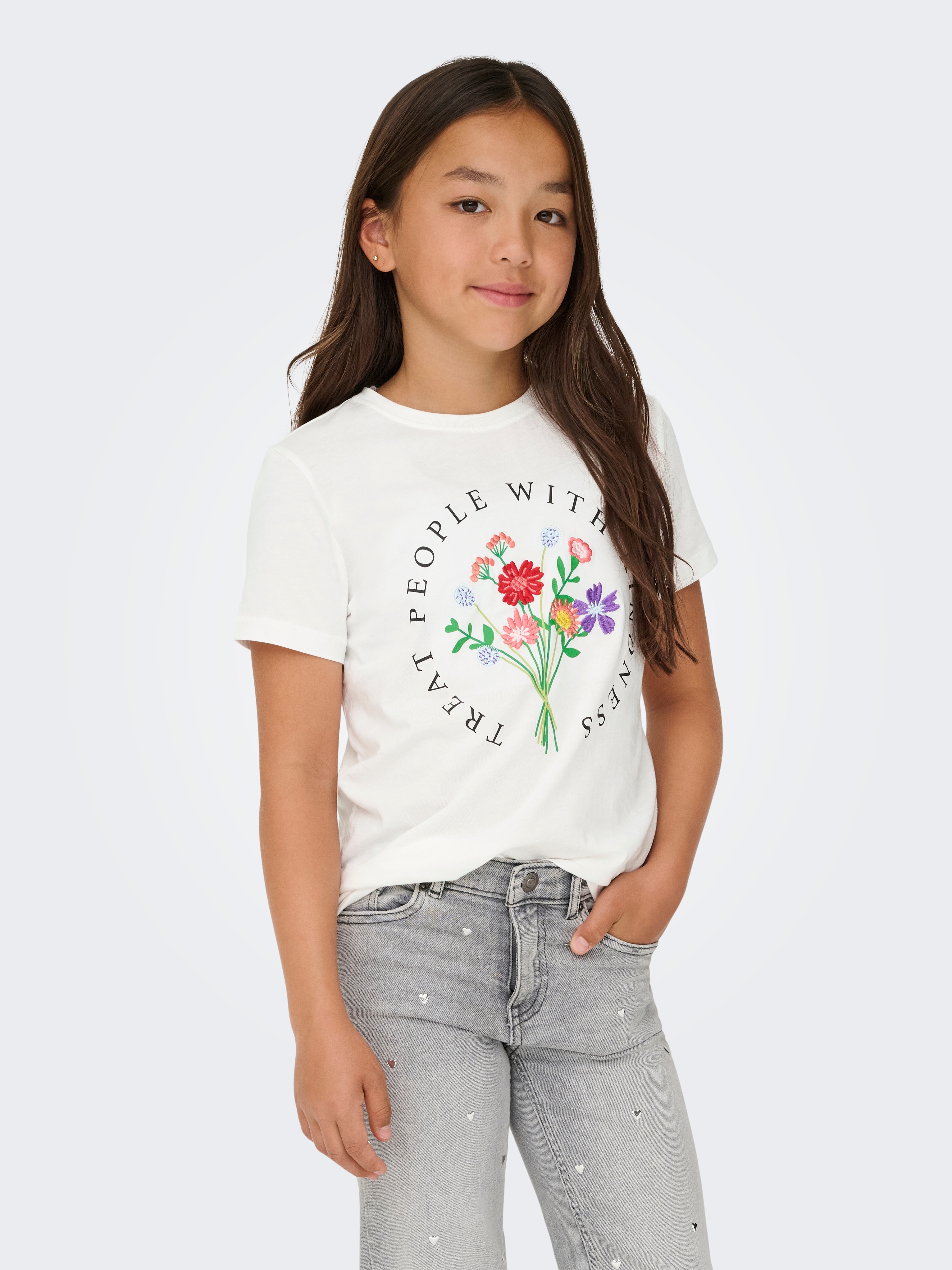 KIDS ONLY T-Shirt "KOGEMMA REG S/S FLOWER TOP BOX JRS"