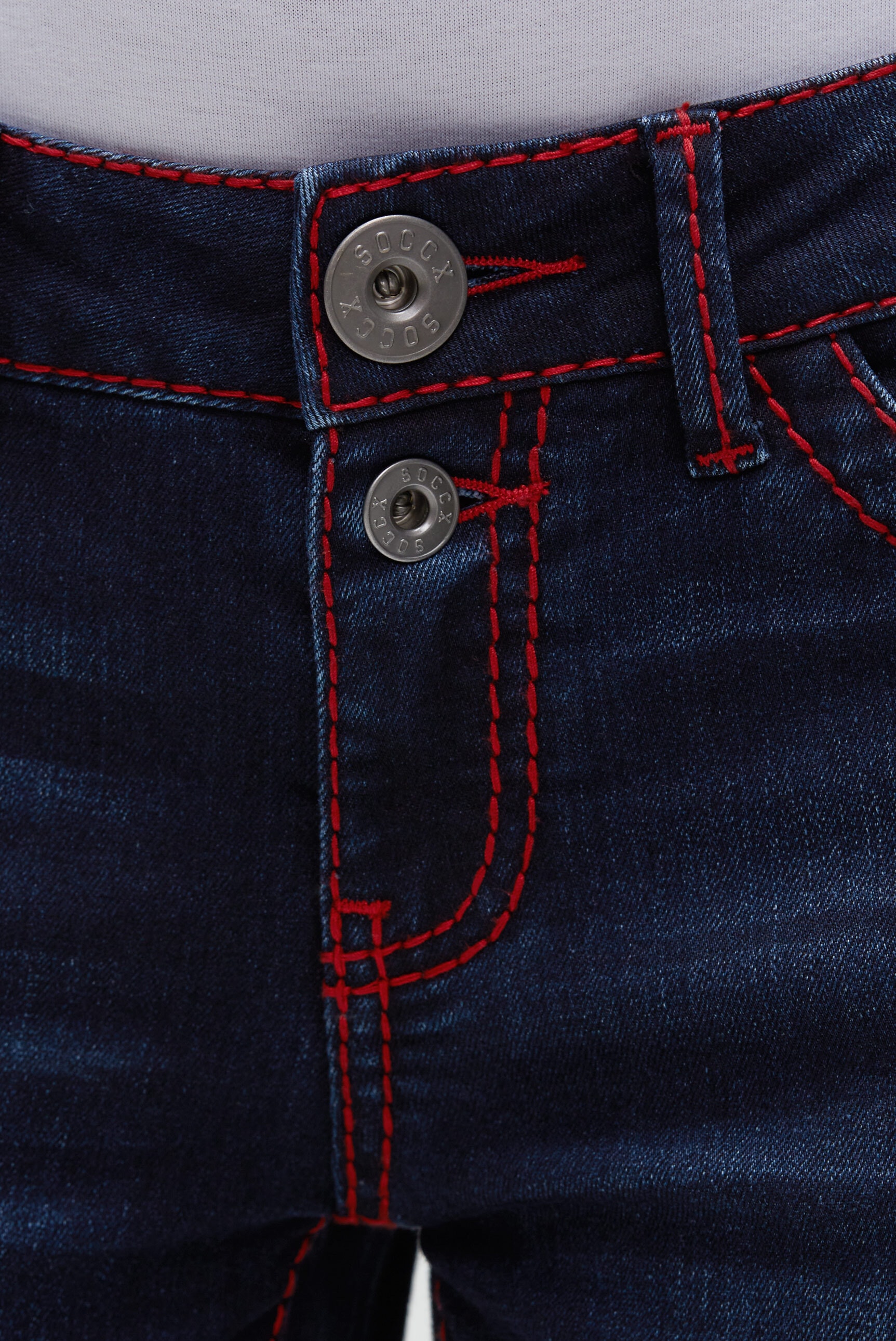 SOCCX Regular-fit-Jeans mit breiten Nähten