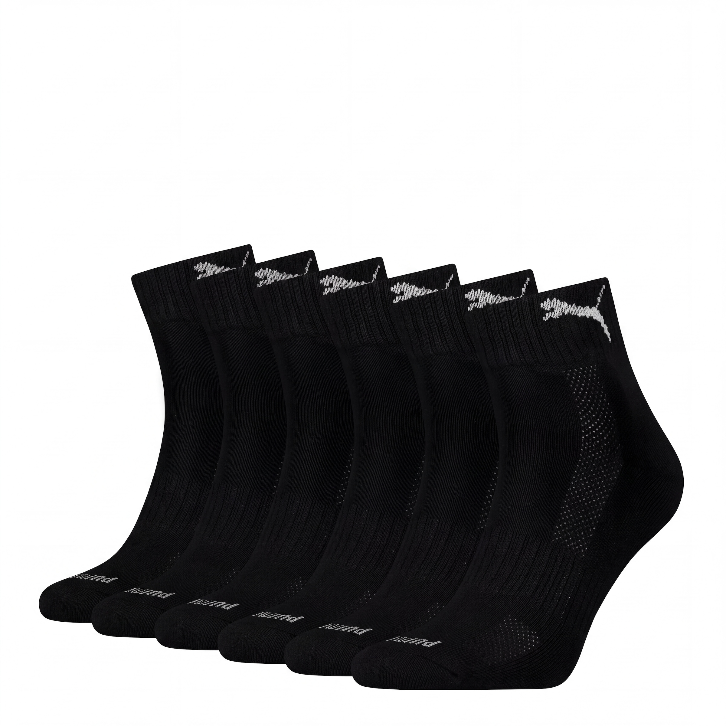 PUMA Kurzsocken "PUMA UNISEX CUSHIONED QUARTER 6P" 6 Paar, mit eingestricktem Logo im Bund