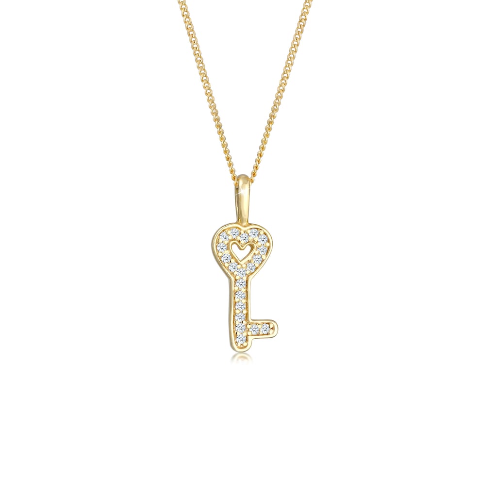 Elli DIAMONDS Collierkettchen »Schlüssel Elegant Diamant (0.1 ct.) 585  Gelbgold«