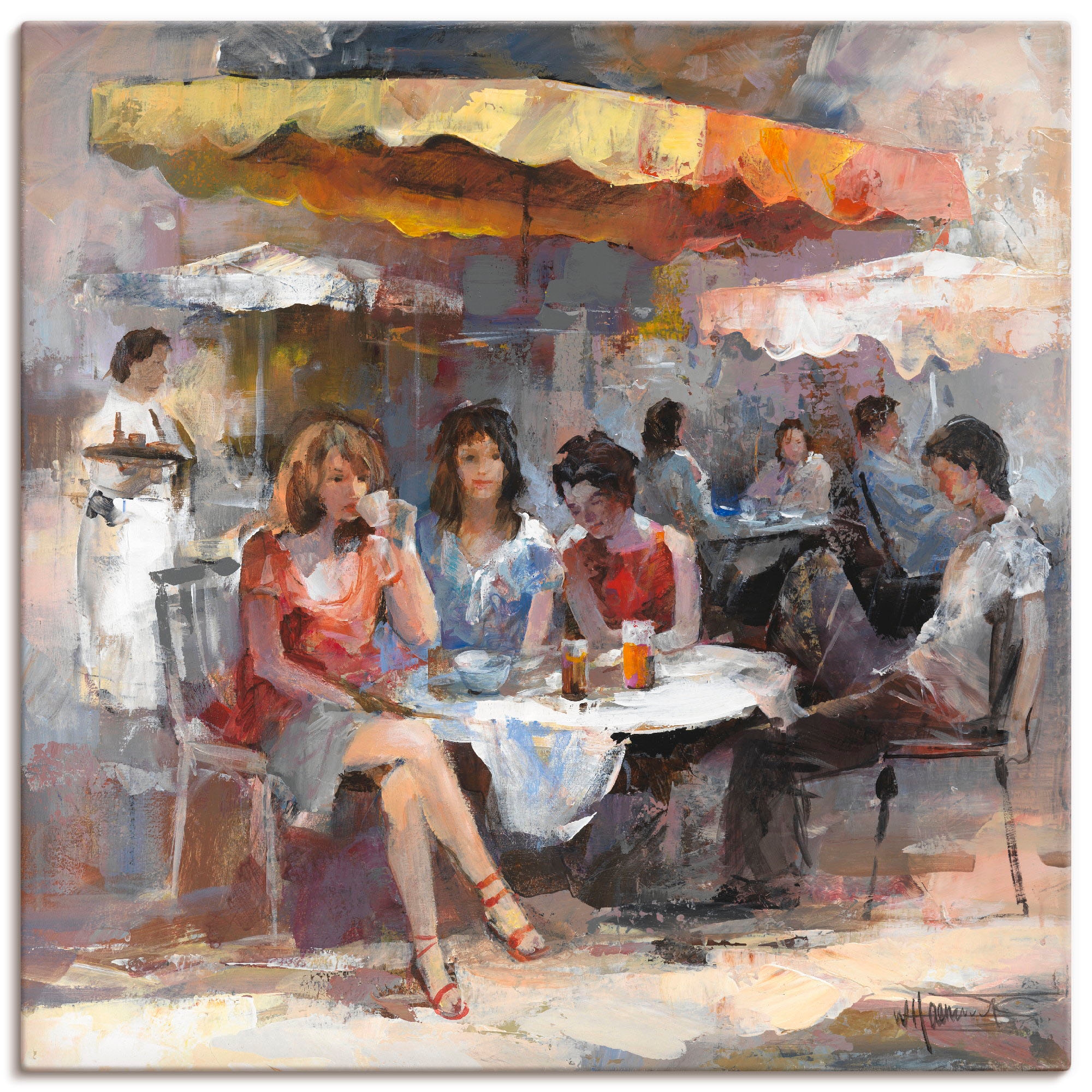 Artland Wandbild »Damen im Café II«, Gruppen & Familien, (1 St.), als  Leinwandbild, Wandaufkleber oder Poster in versch. Größen bestellen | BAUR | Poster